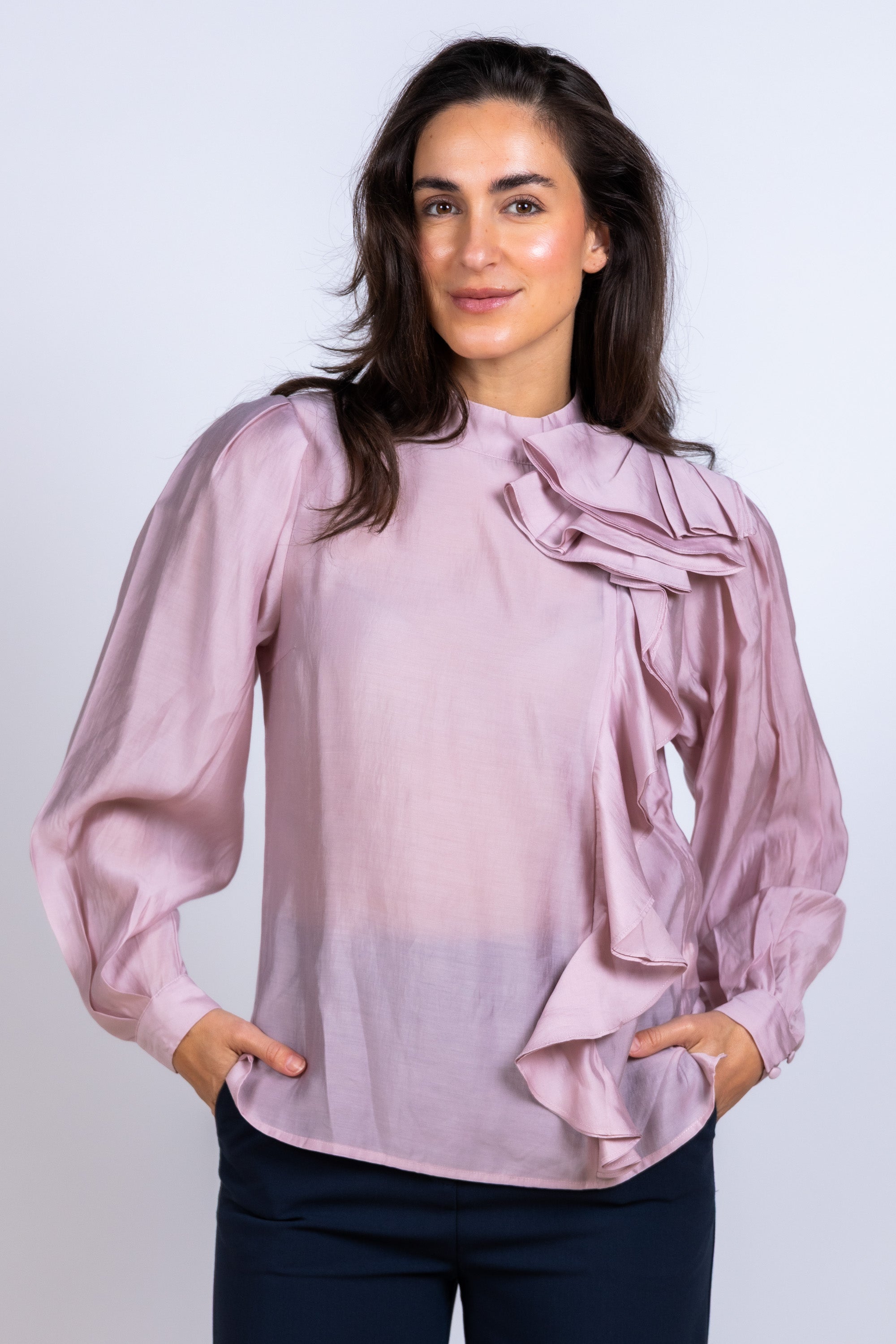 Blouse met ruches - Roze