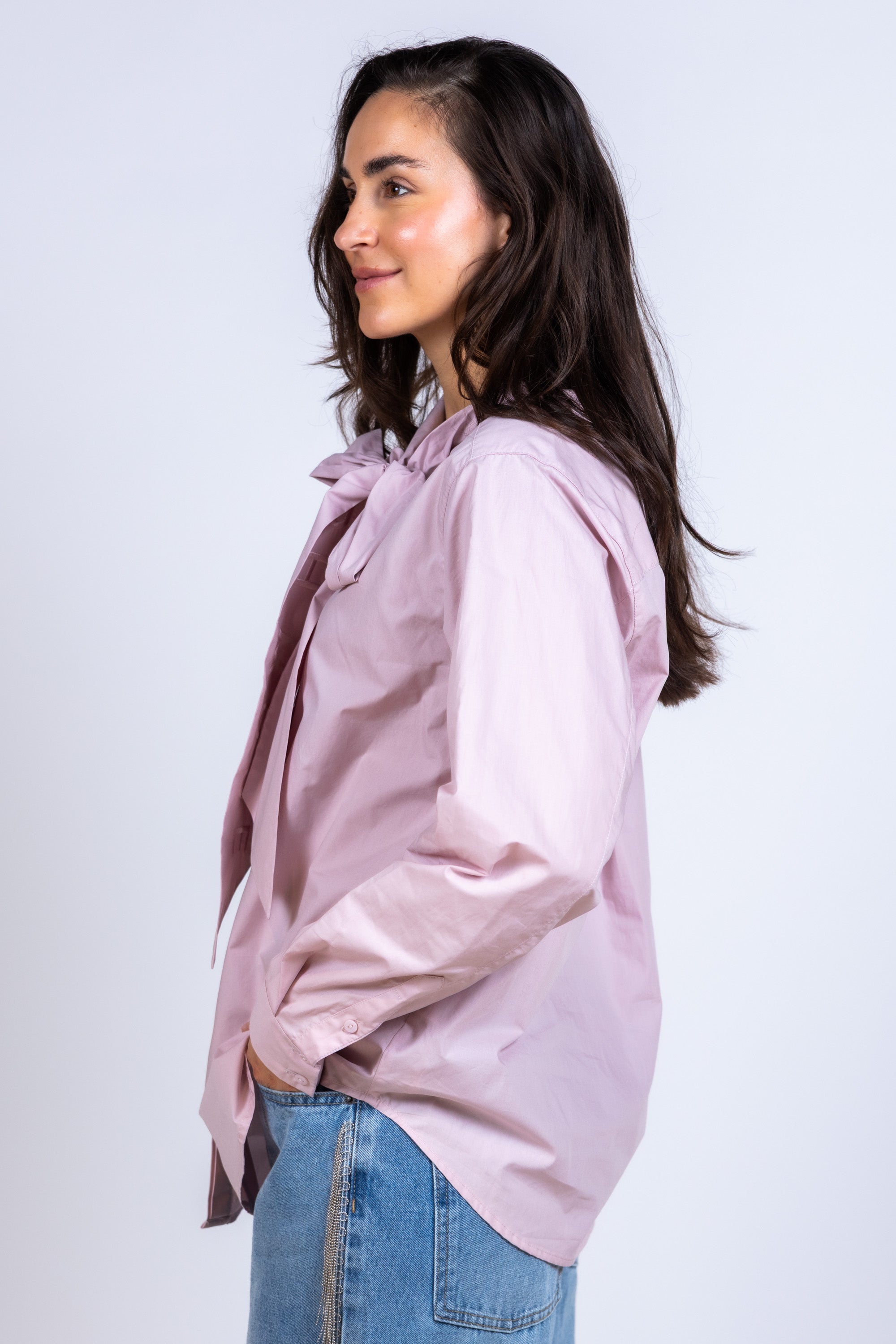 Blouse met strik - Roze