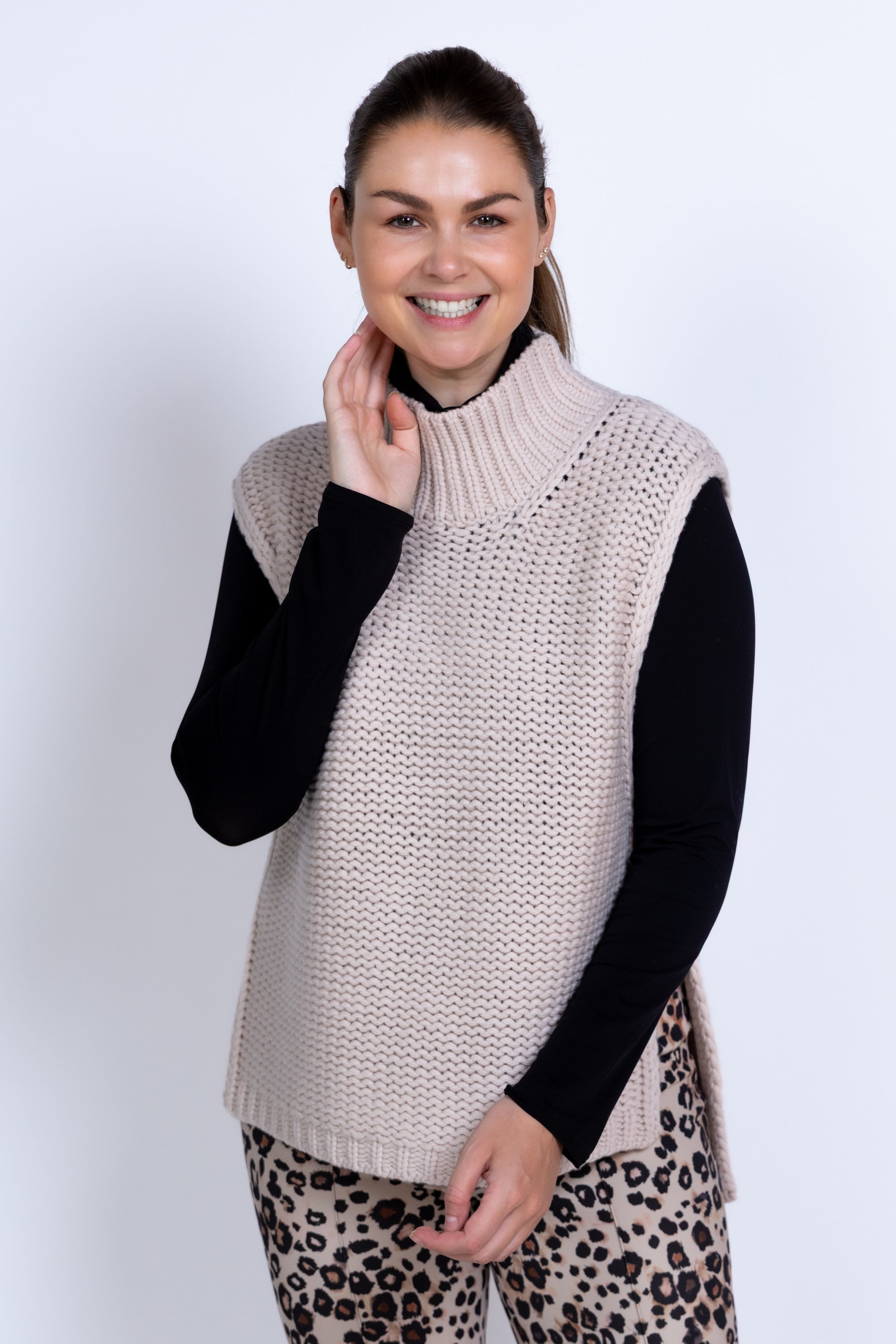 Gebreide spencer - Beige
