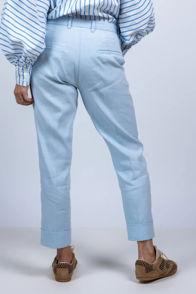CAMBIO CAMBIO 8003-0300.00 Broek met omslag - Bleu
