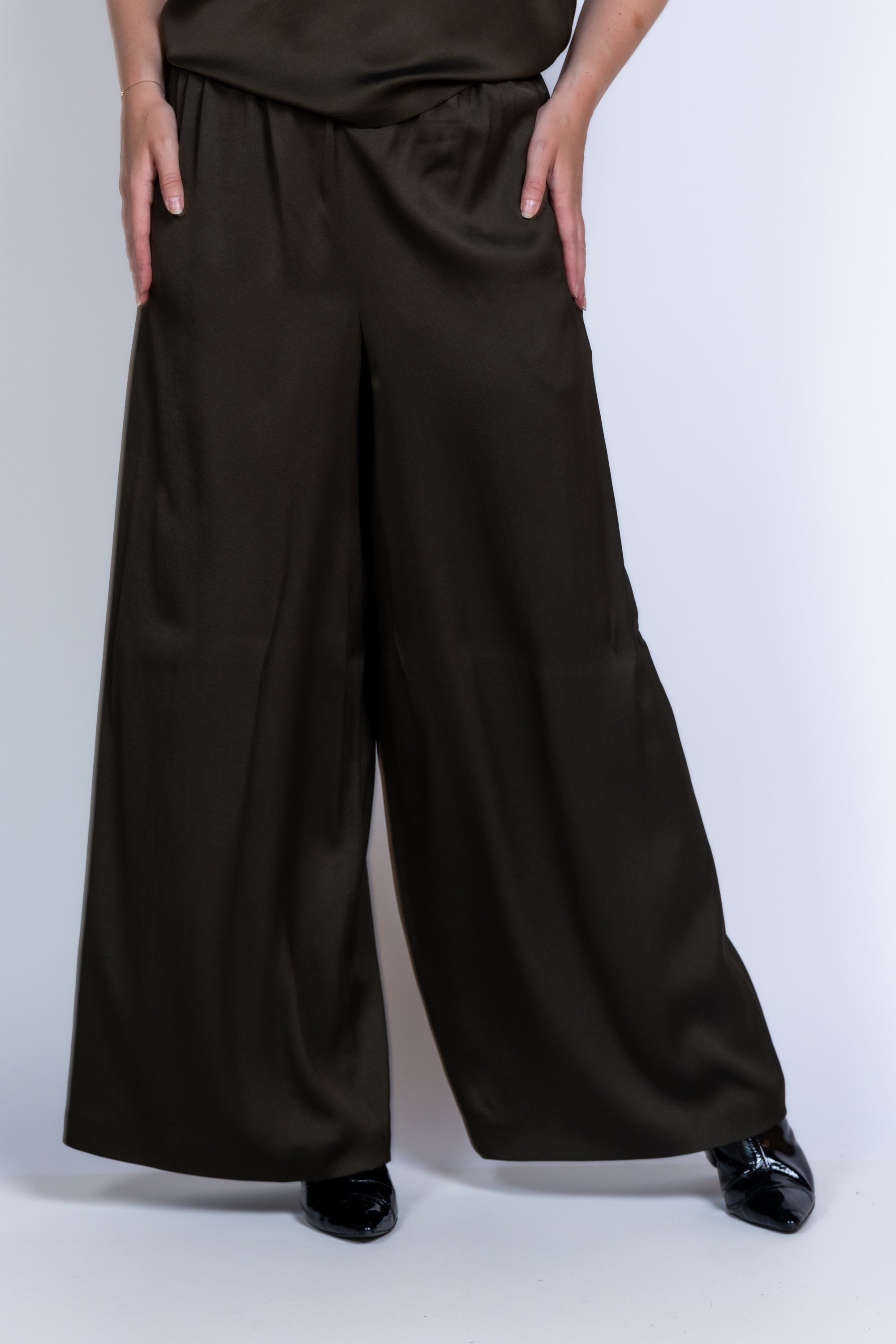 Wijde broek - Olijfgroen