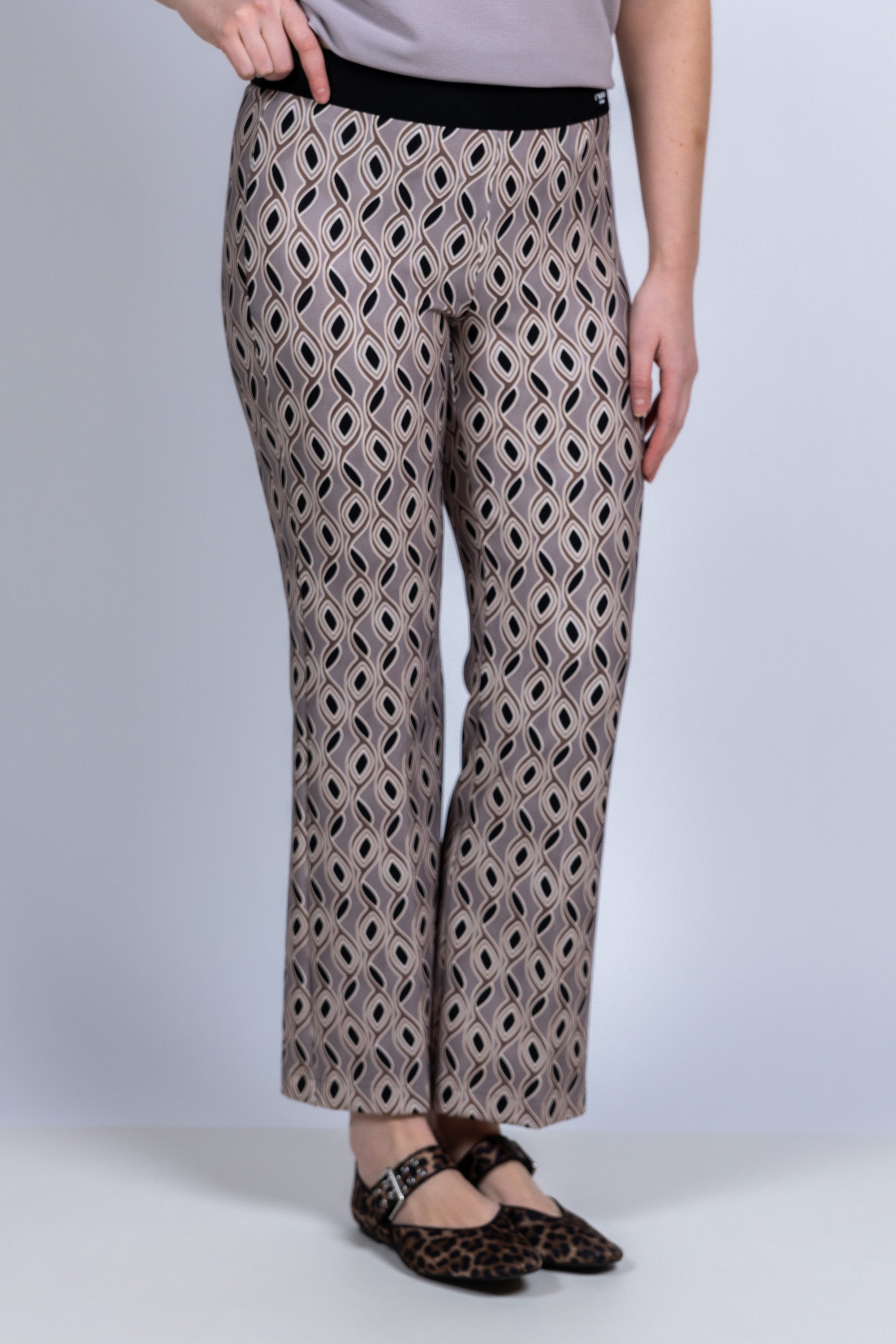 Broek met print - Licht taupe