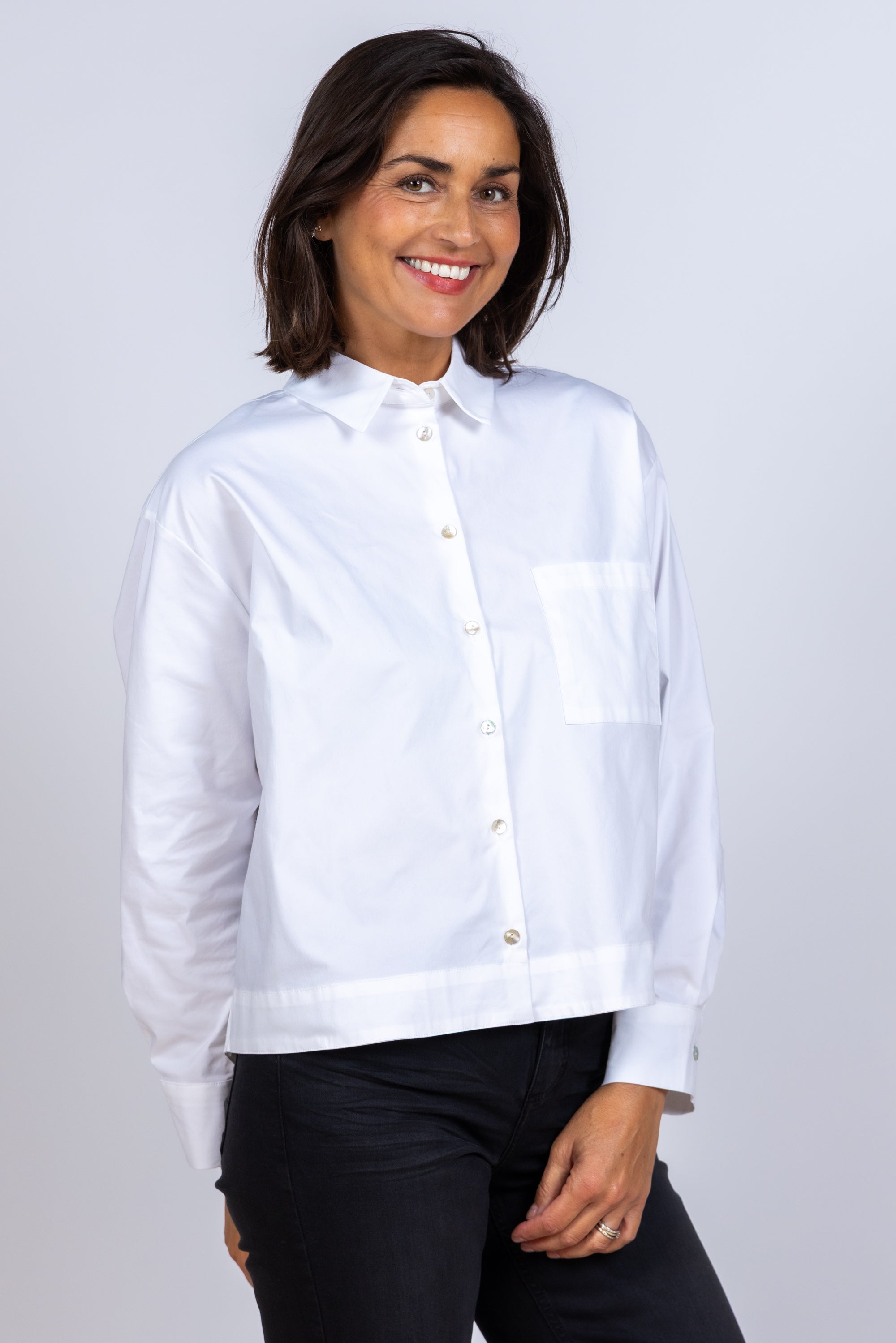 Blouse met borstzak - Wit