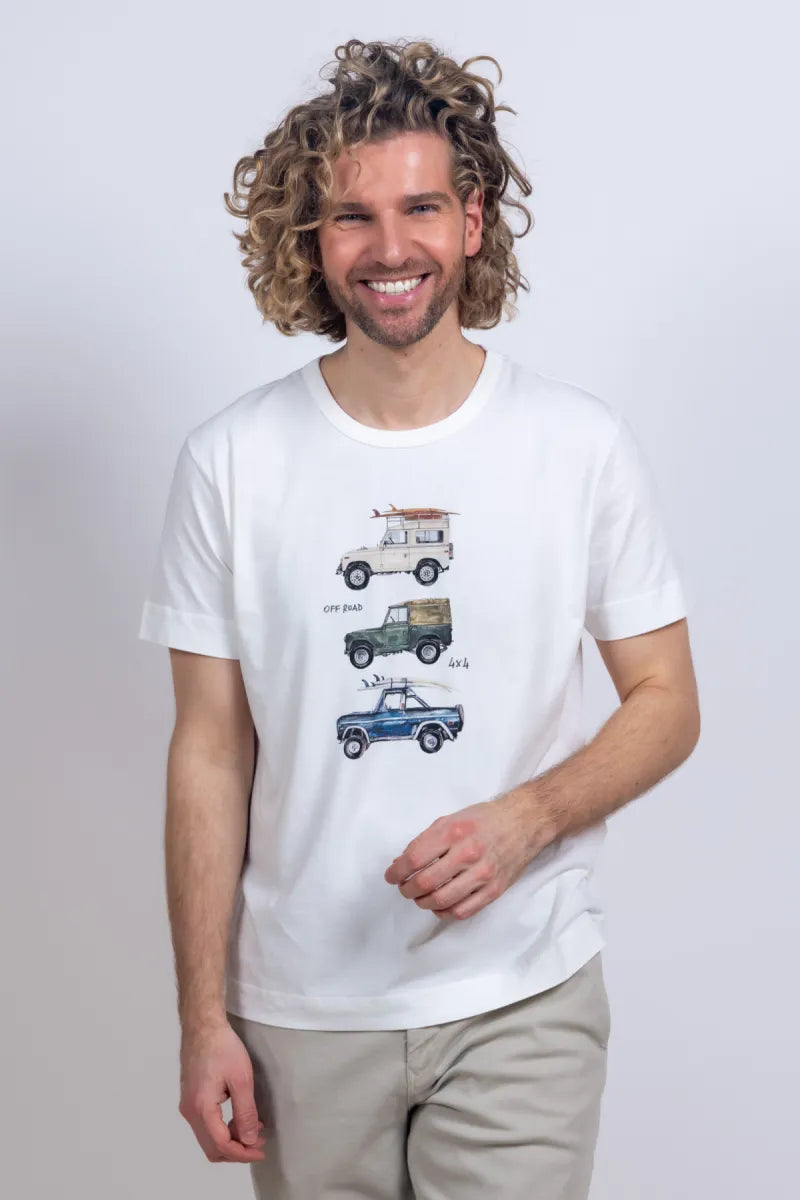 BOB BOB P26Color VR0386 T-shirt met print - Ecru