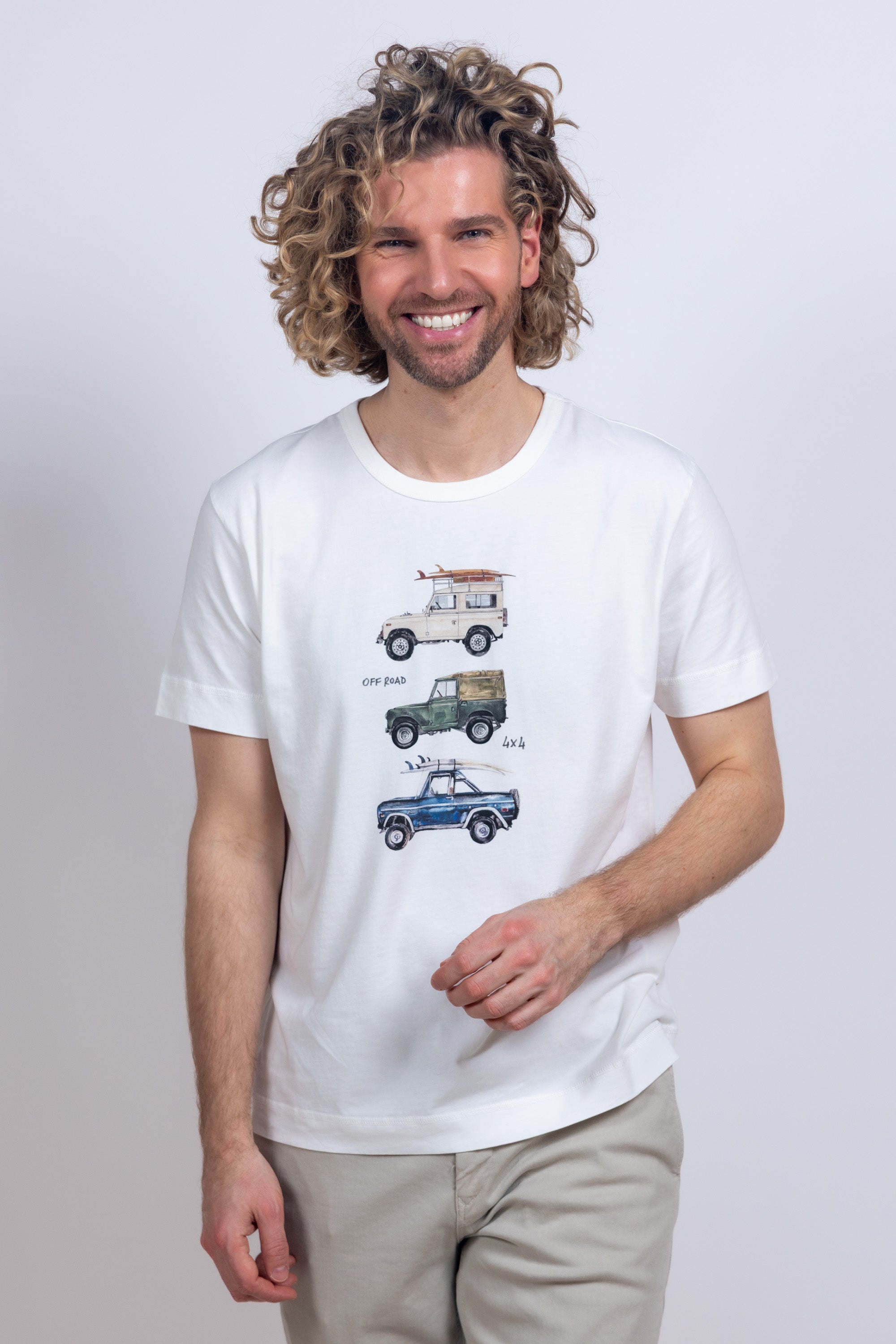 T-shirt met print - Ecru