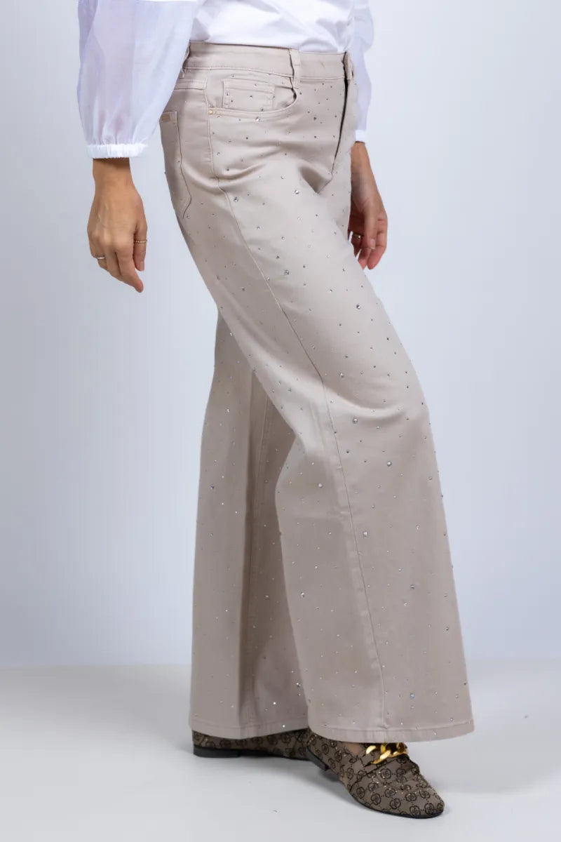 RIBKOFF RIBKOFF 262940 RIBKOFF 262940 Broek met studs - Beige
