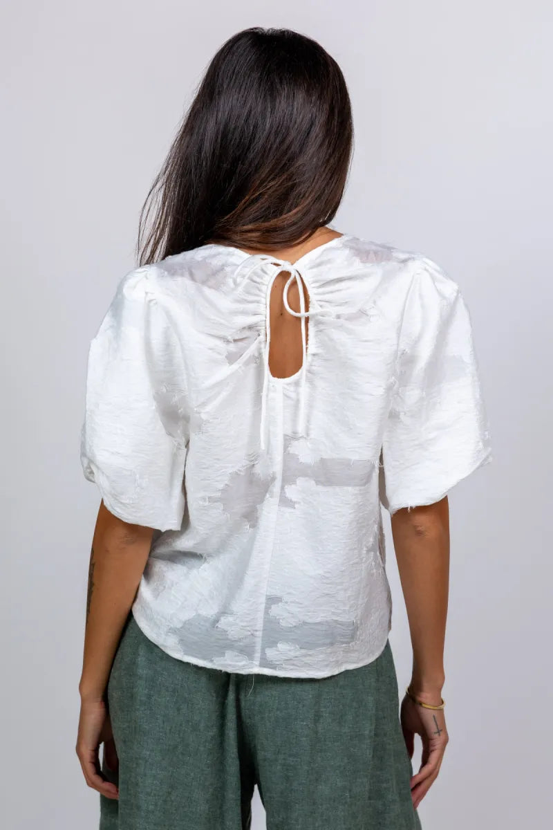 MOSS CPH MOSS CPH 19618 MOSS CPH 19618 Blouse met pofmouwen - Ecru