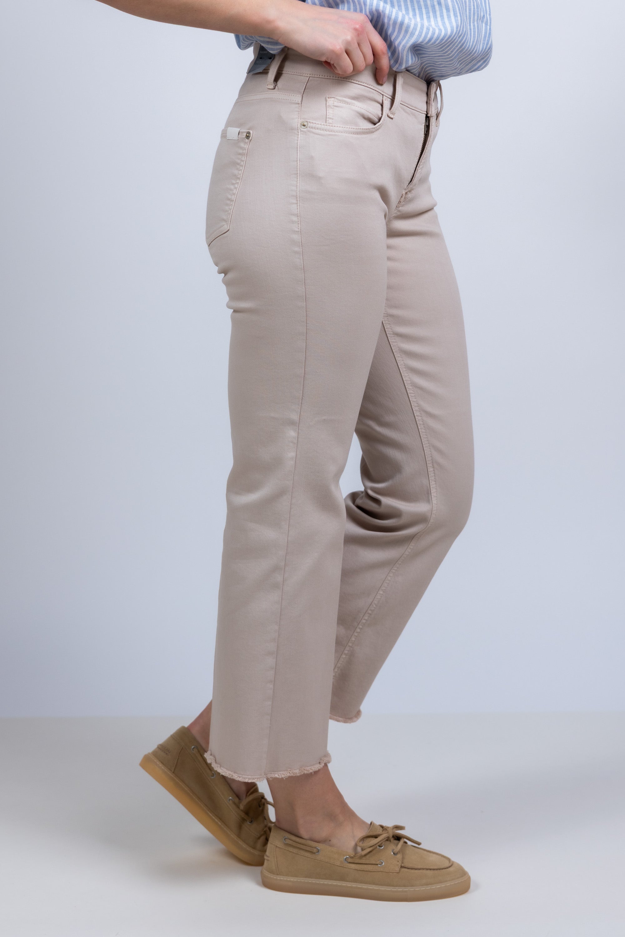 Broek met uitlopende pijpen - Beige