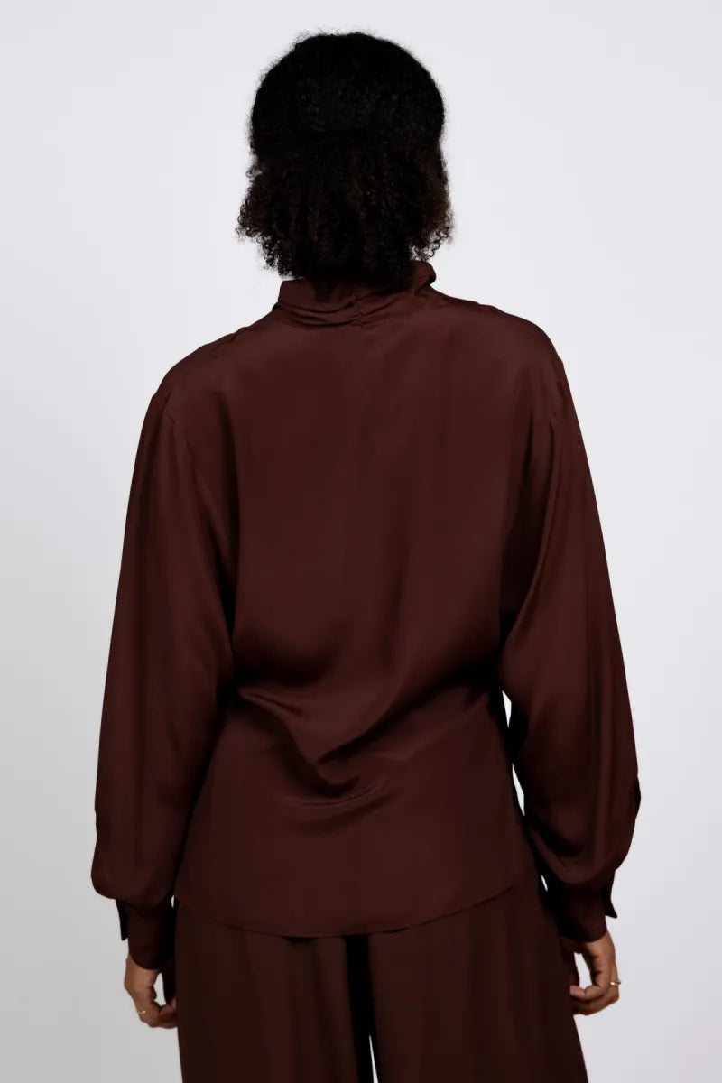 MOMONI MOMONI MARGARET MO13 Soepel vallende blouse - Bruin