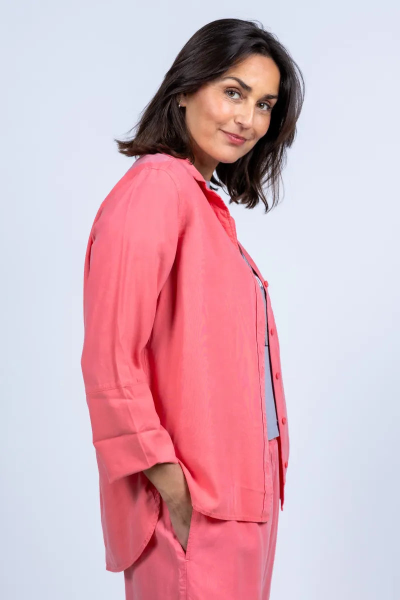 DAHL, BELLA Blouse met knopen - Koraalroze