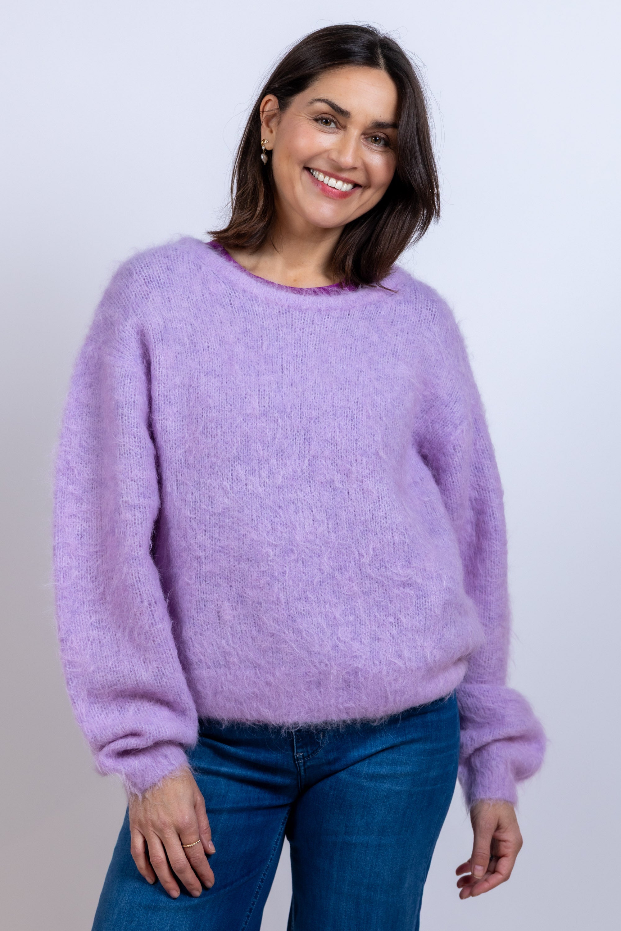 Trui met ronde hals - Lila/lavendel