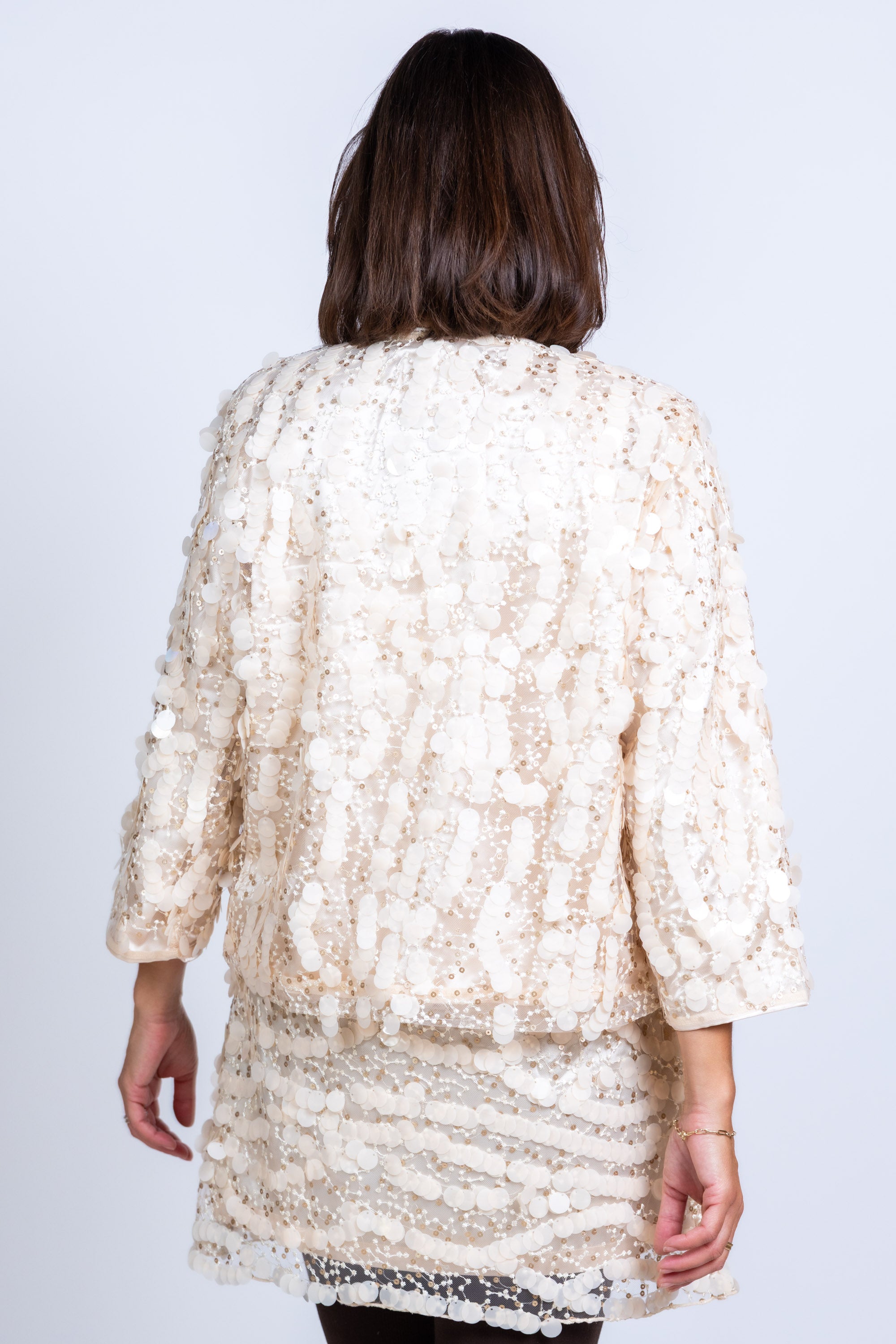 Jasje met pailletten - Beige