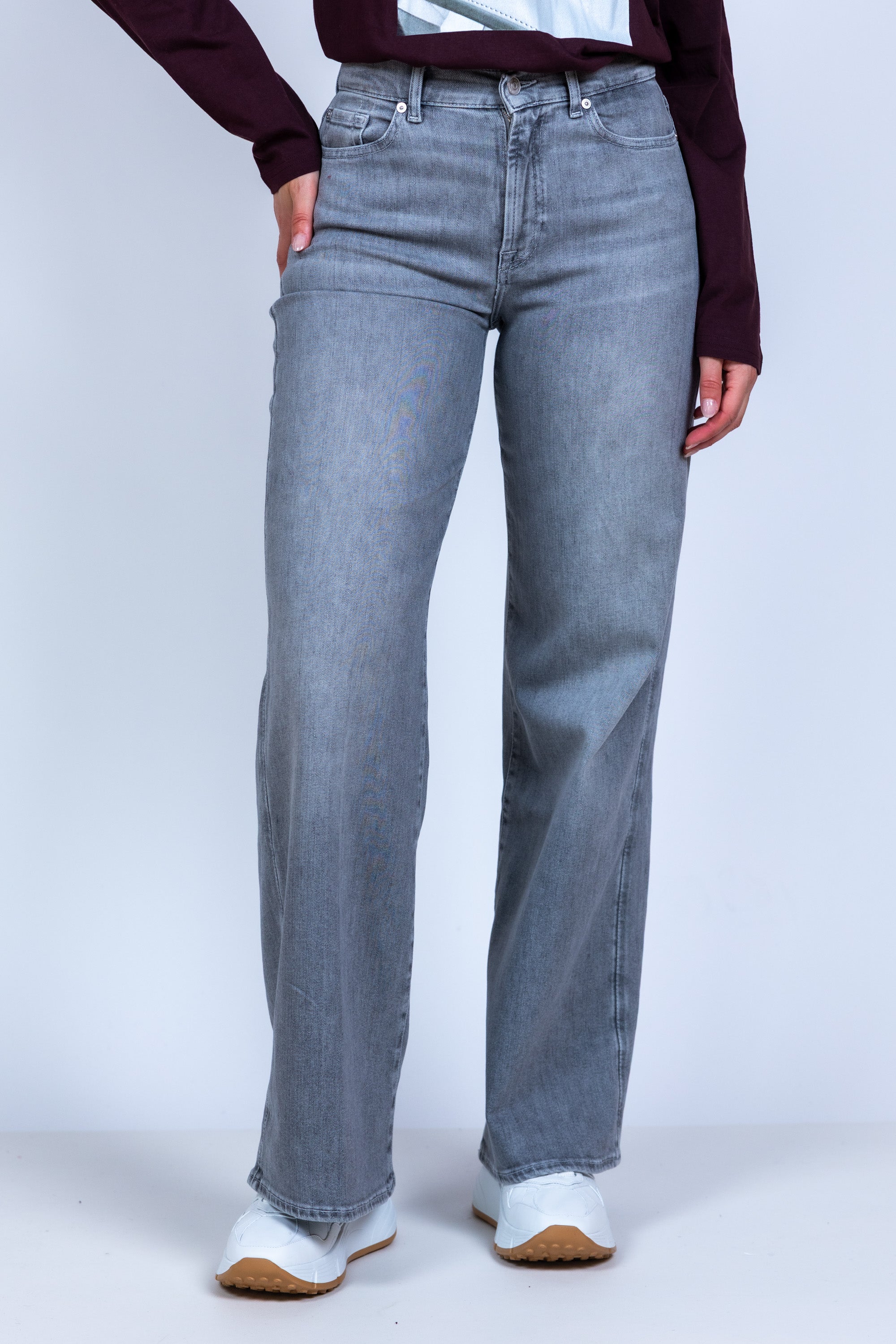 Jeans met rechte pijpen - Grijsdenim