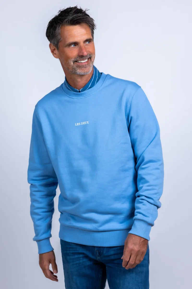LES DEUX H LES DEUX H 1001048 Sweater met tekst - French blue