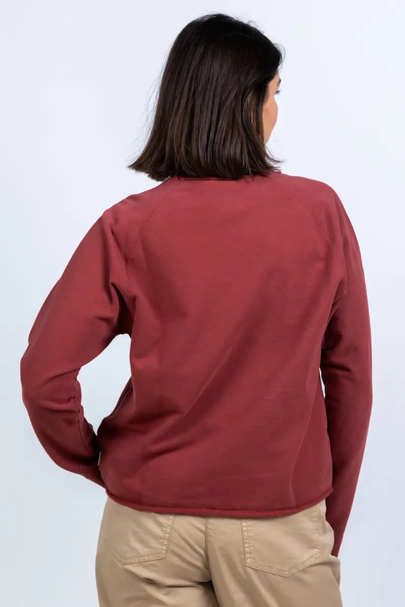 PENN & INK PENN & INK S26F1830 PENN & INK S26F1830 Sweater met tekst - Donkerbordeaux