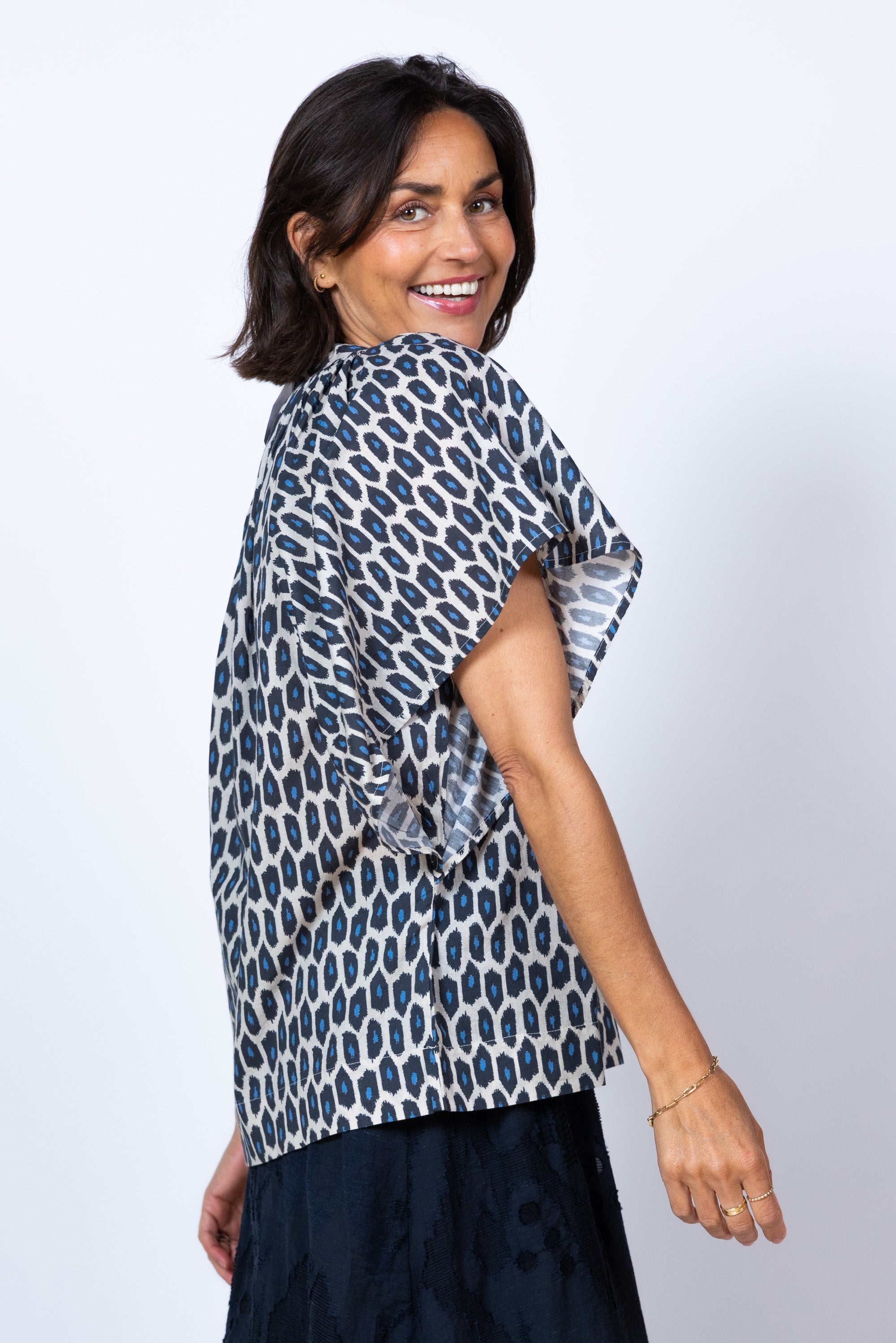 Blouse met vlindermouwen - Ecru
