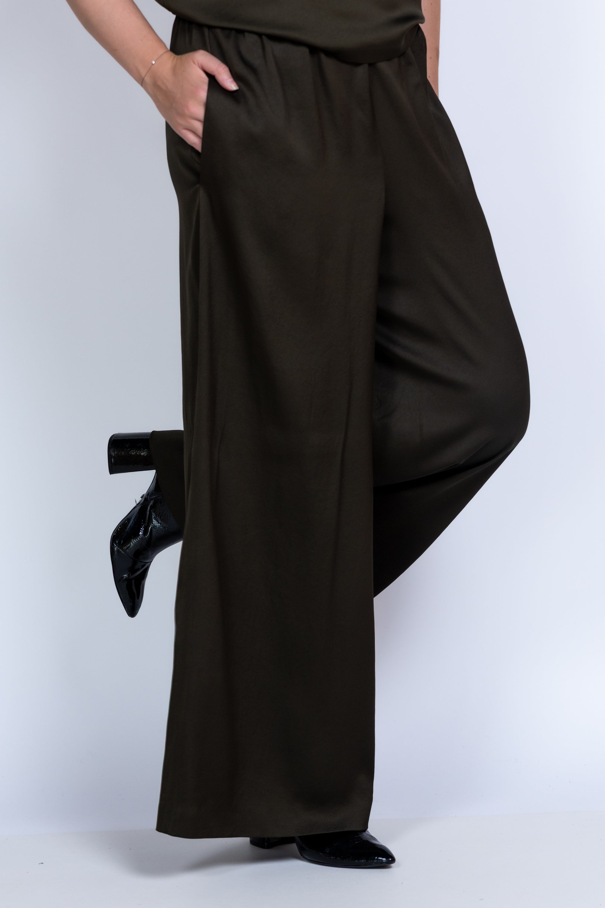 Wijde broek - Olijfgroen