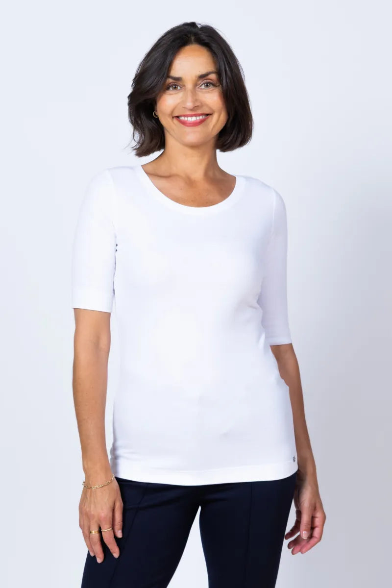 MARC CAIN NOS MARC CAIN NOS +E4809 J50 T-shirt met korte mouwen - Wit