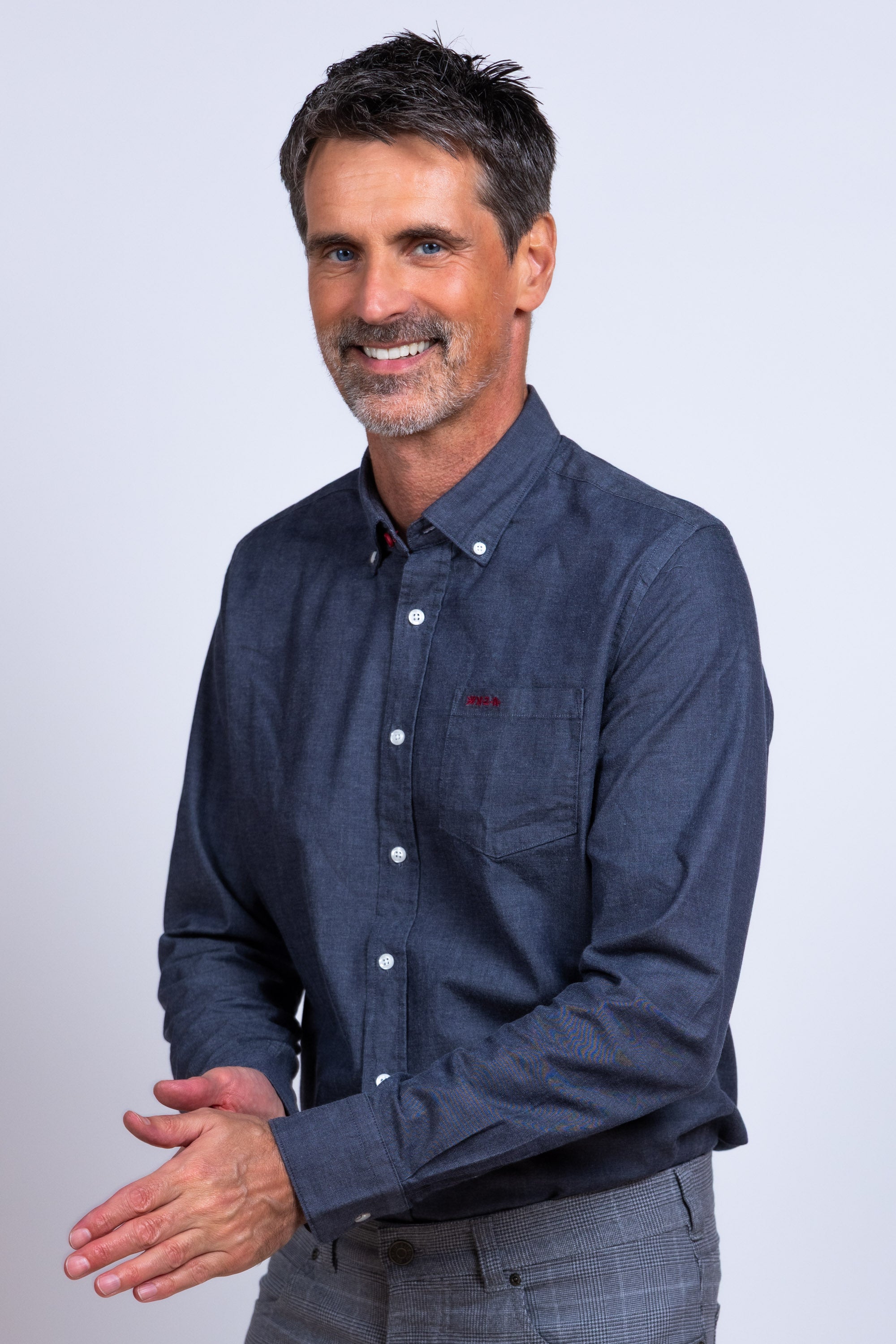 Overhemd met knoopsluiting - Marine