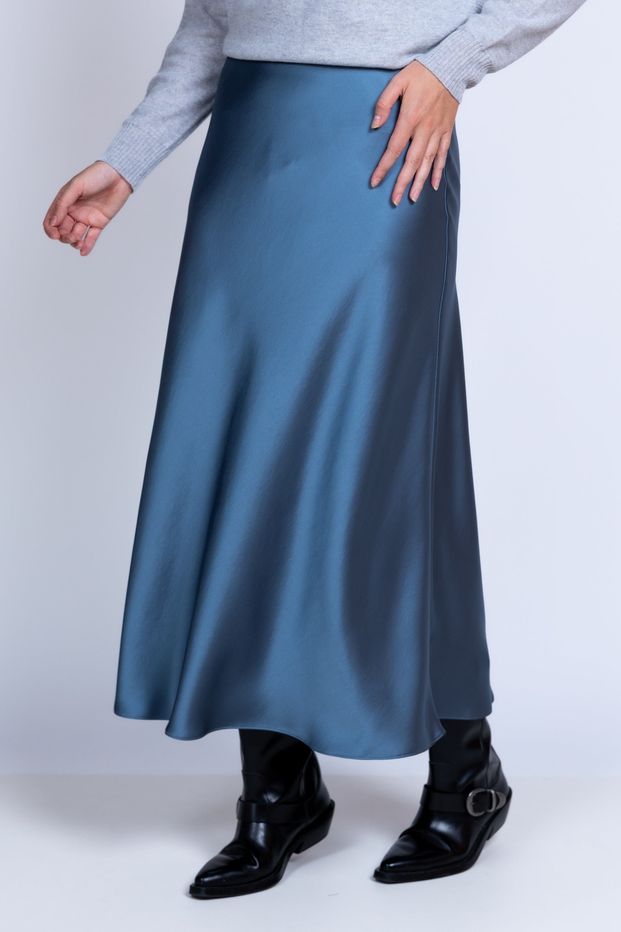 Rok met glans - Blauw/grijs