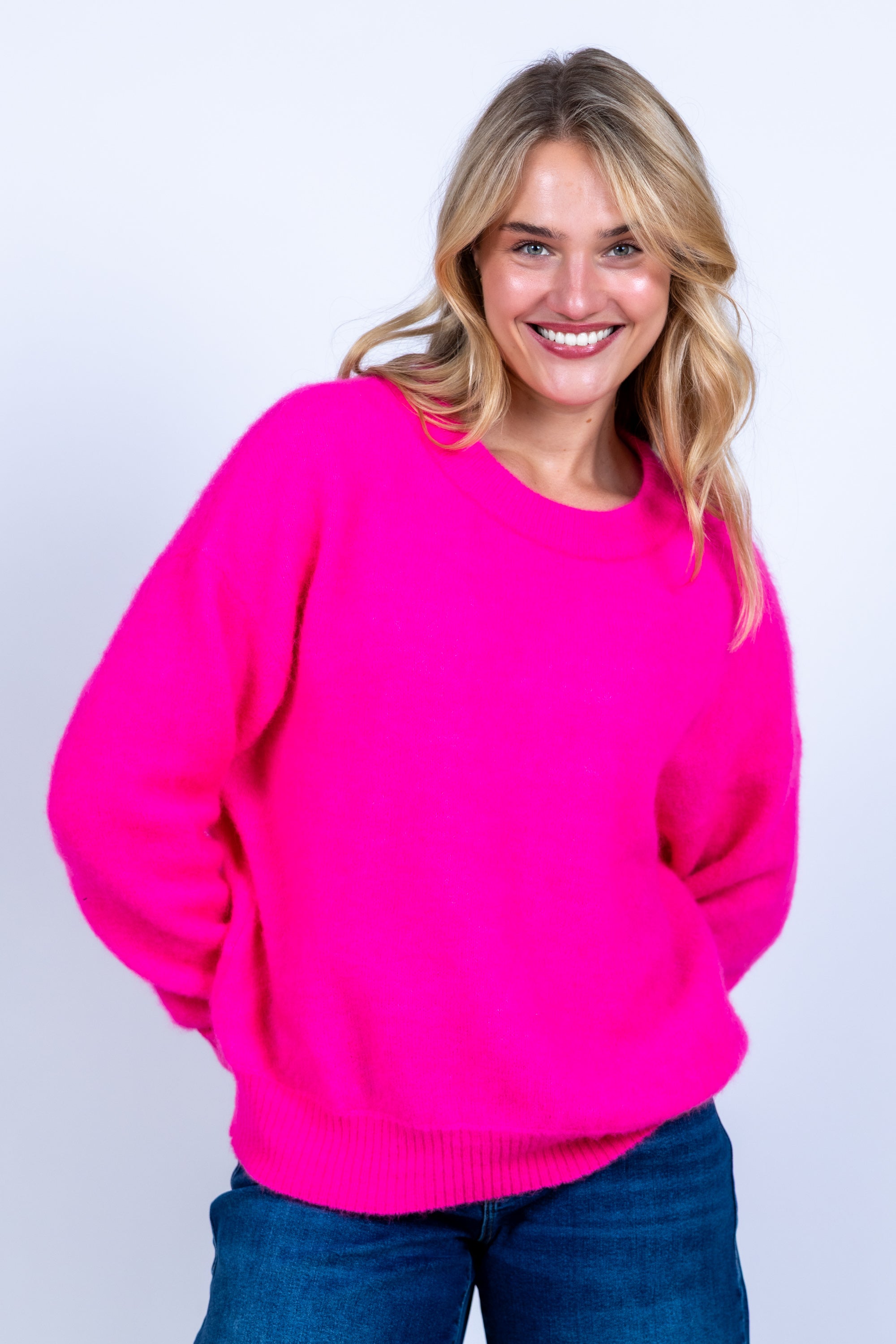 Trui met ronde hals - Pink/cyclaam