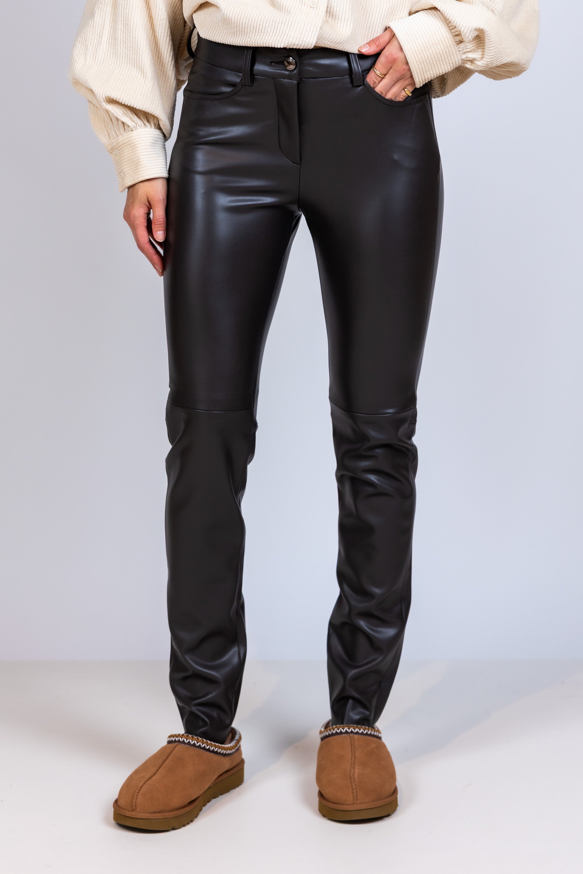 Broek van imitatieleer - Bruin