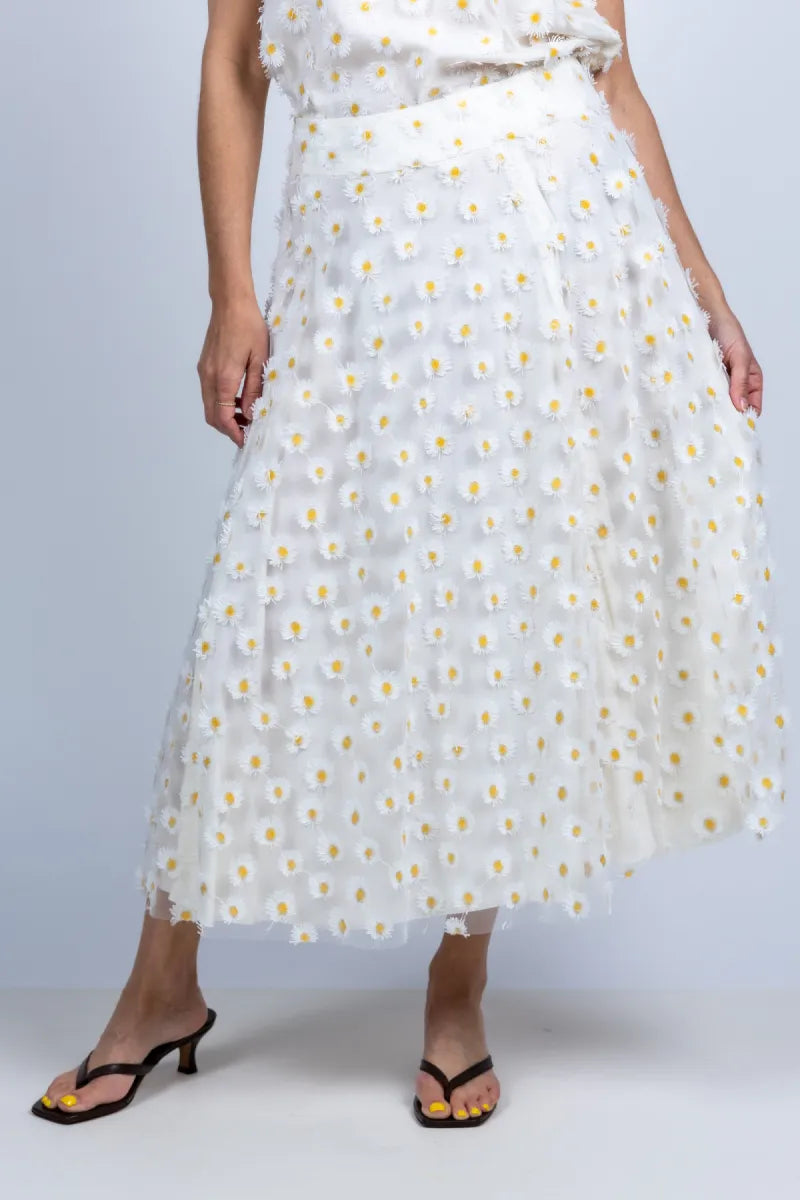 LUISA CERANO LUISA CERANO 538328-3826 Rok met bloemen - Ecru