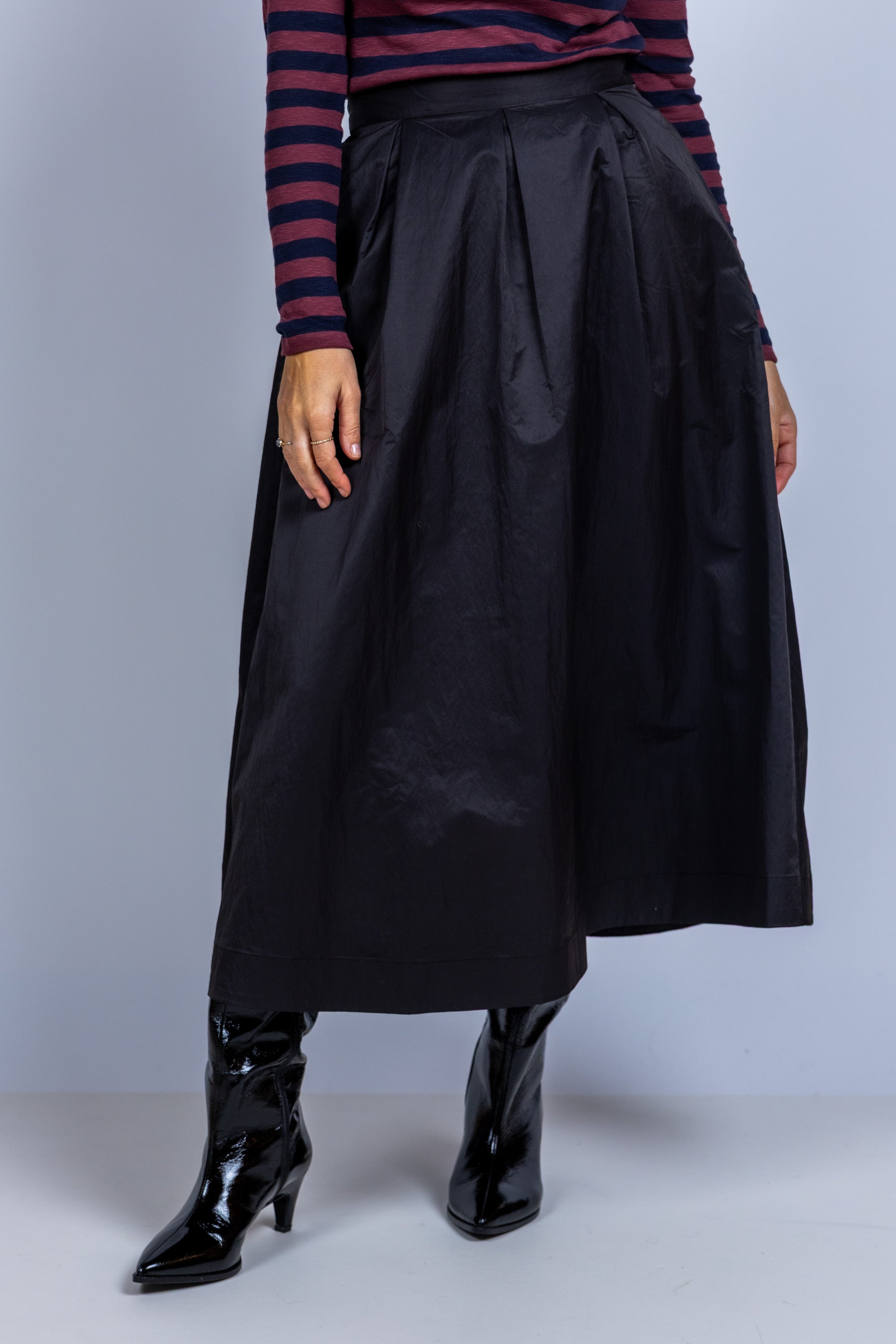 Rok met plooien - Zwart