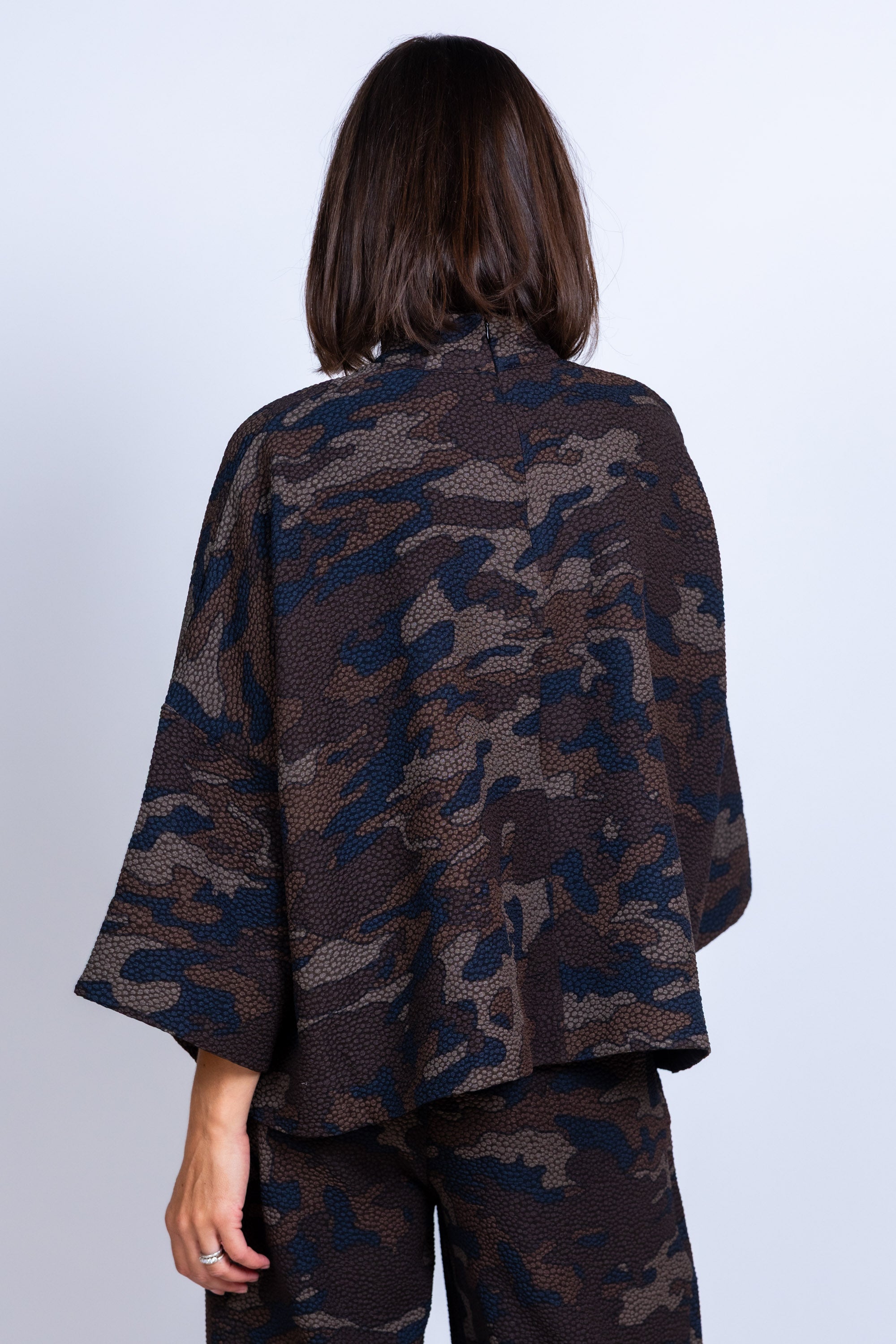 Blouse met patroon - Bruin