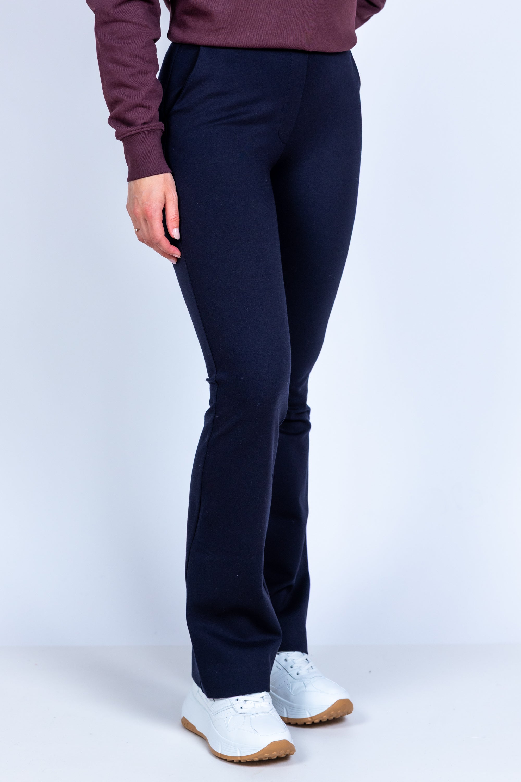 Broek met uitlopende pijpen - Marine