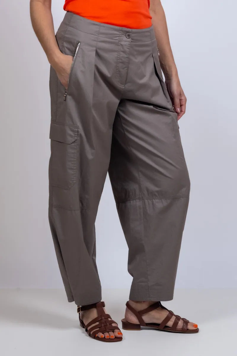 CAMBIO CAMBIO 7234-0480.00 CAMBIO 7234-0480.00 Wijde broek met zakken - Taupe