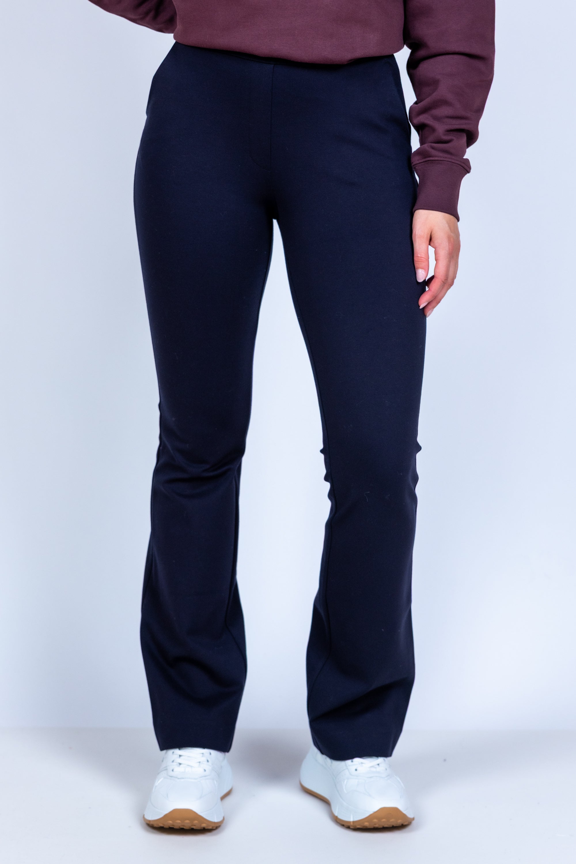 Broek met uitlopende pijpen - Marine
