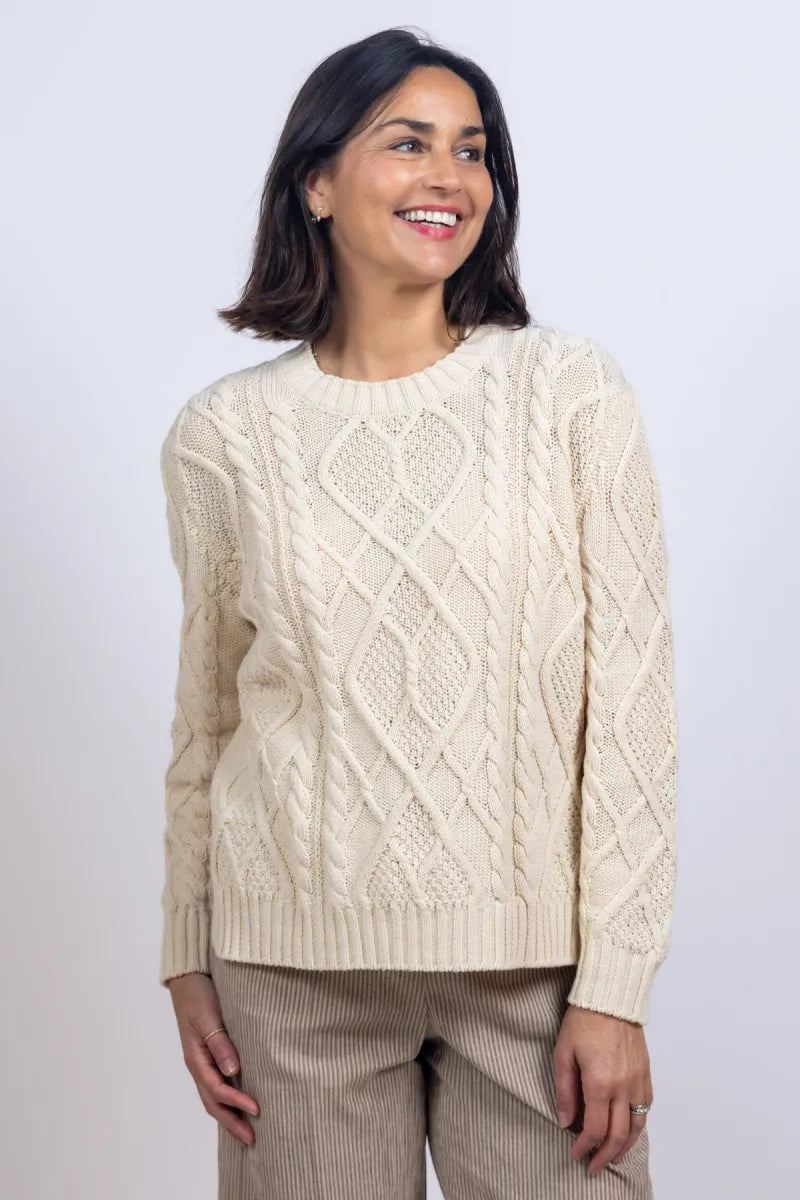 WEEKEND BY MAX MARA WEEKEND BY MAX MARA TENORE Trui met kabelpatroon - Ecru