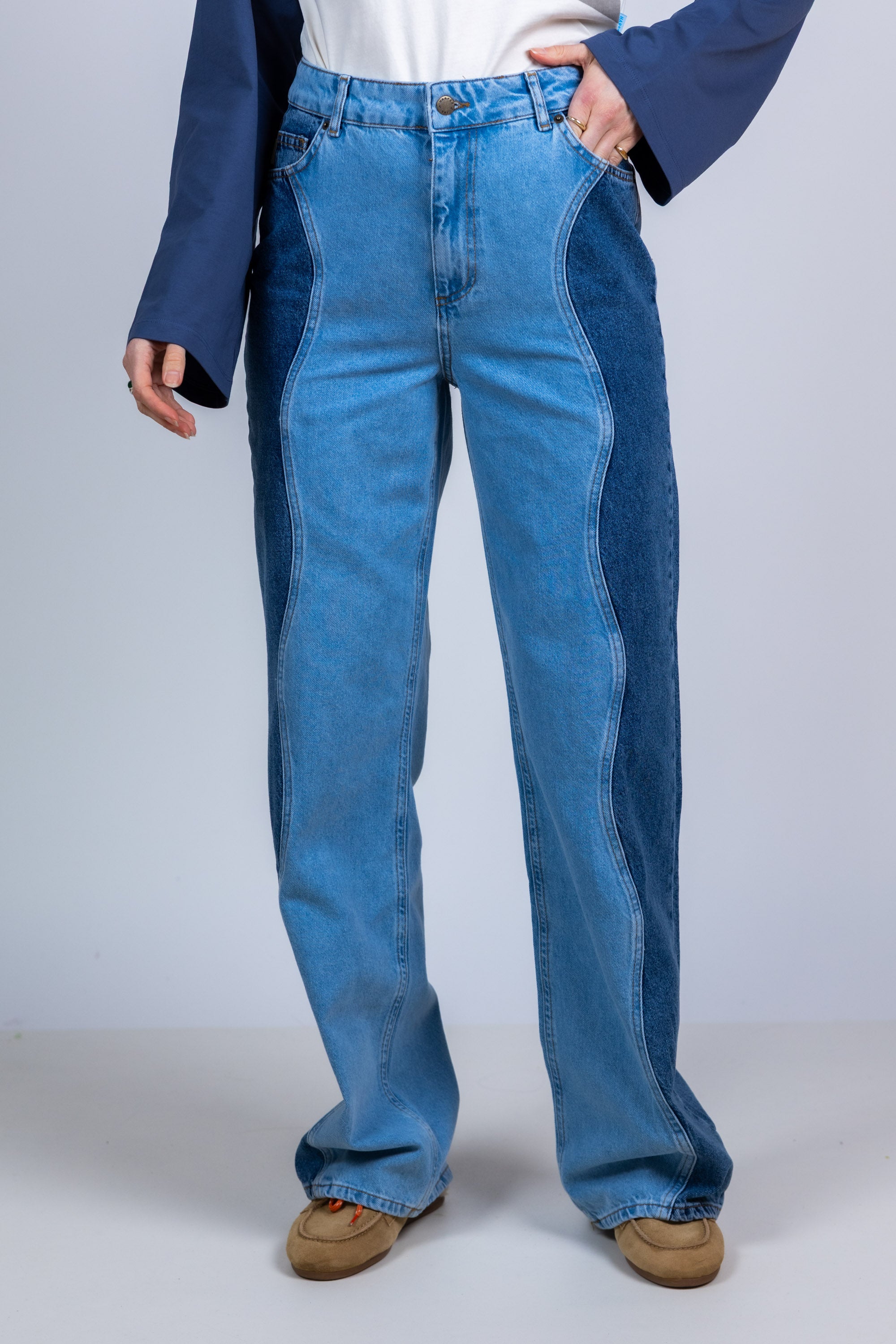 Jeans met kleurvlakken - Jeans