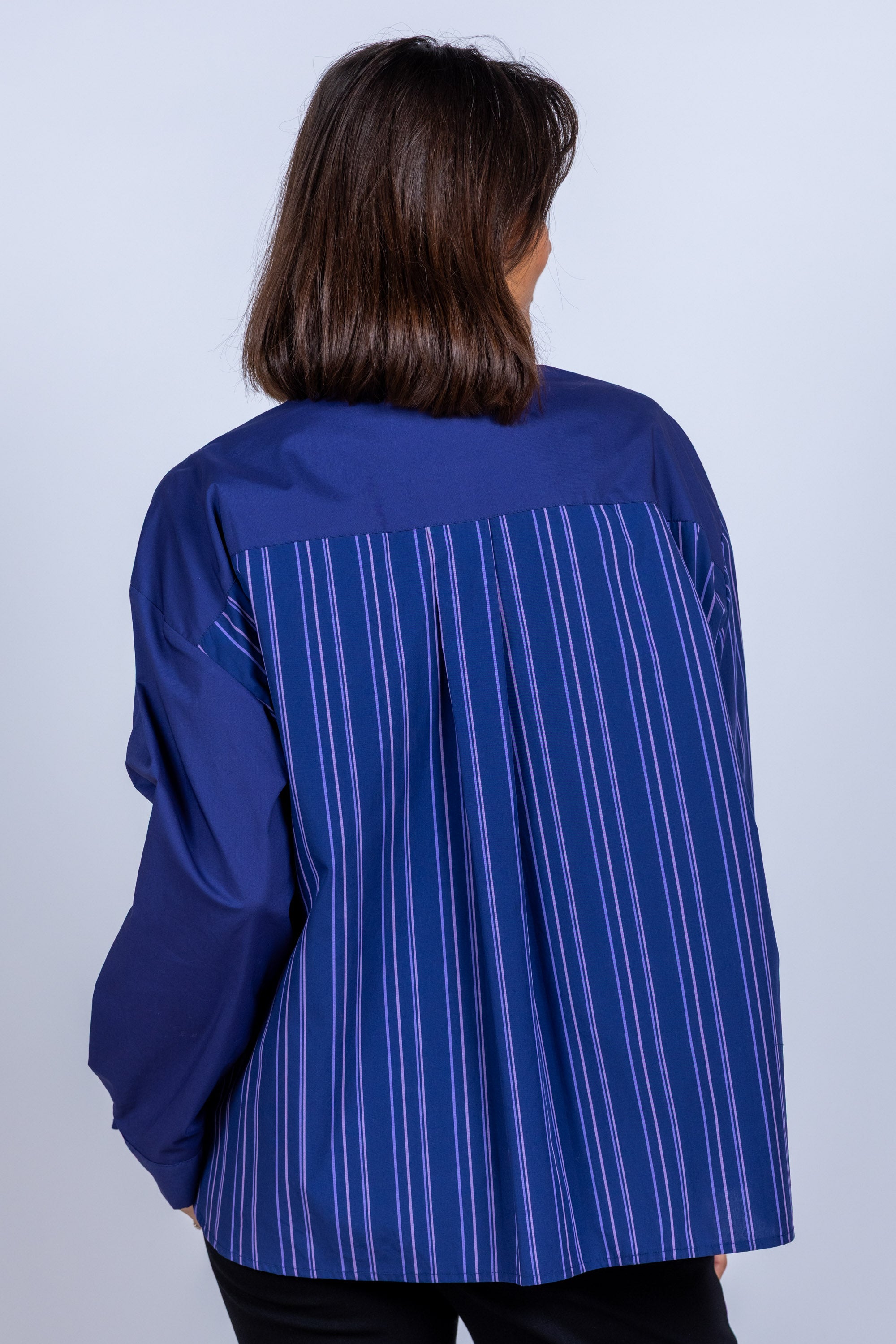 Blouse met pailletten - Marine