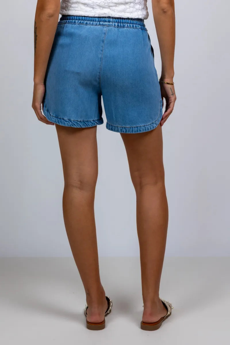 OBJECT OBJECT FRAME SHORTS Short met elastische taille - Licht jeans