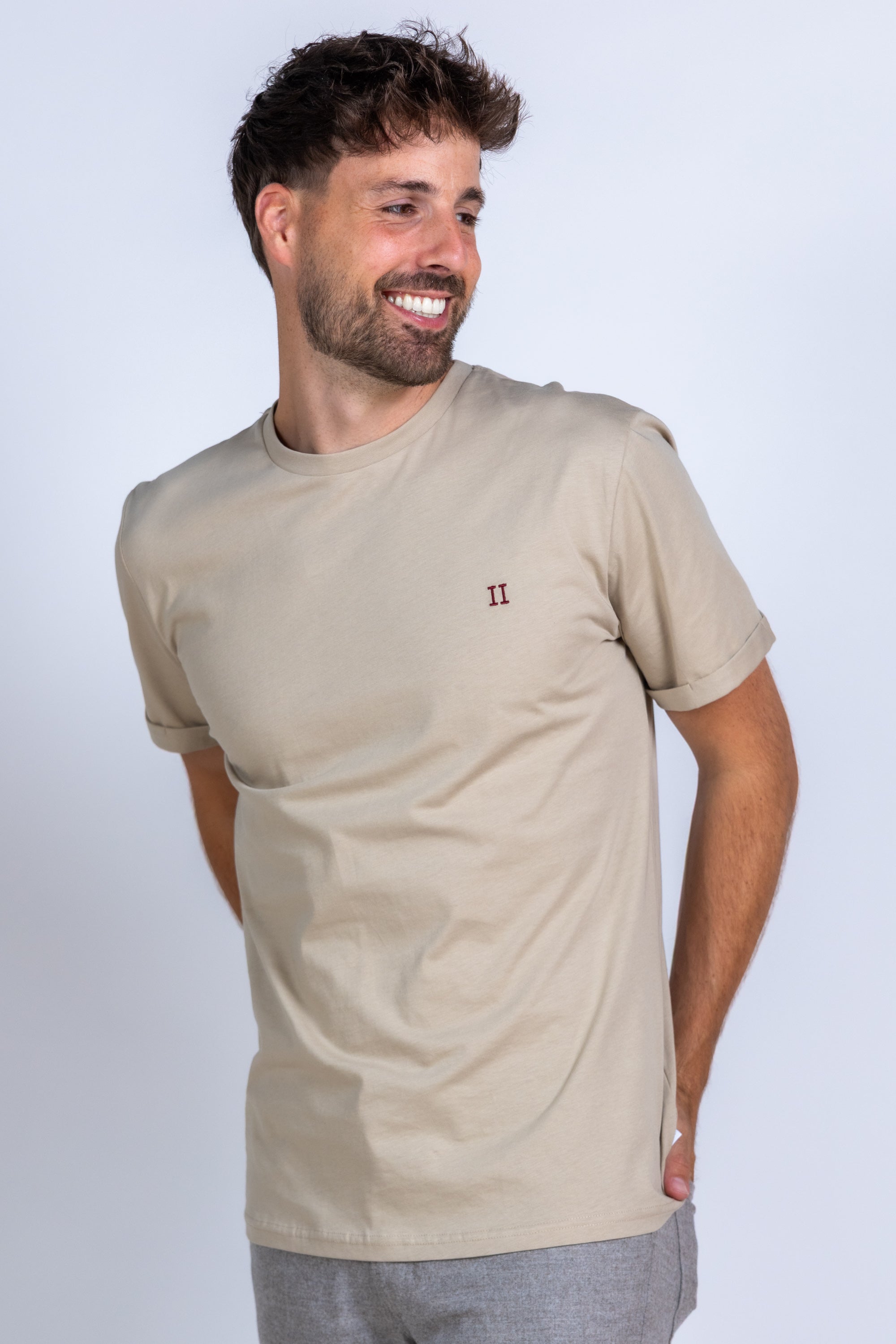 T-shirt met ronde hals - Zand