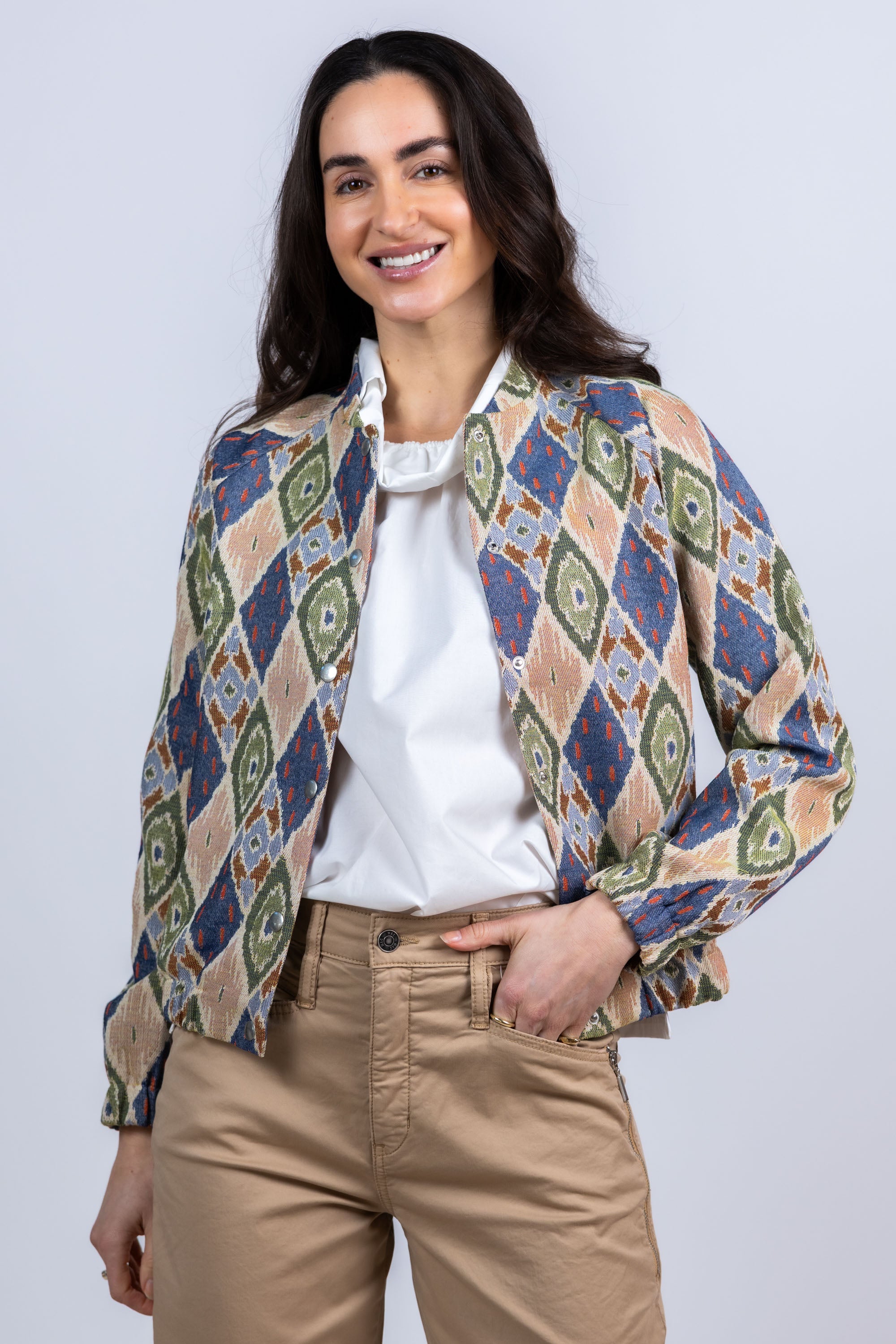 Jasje met patroon - Olijfgroen