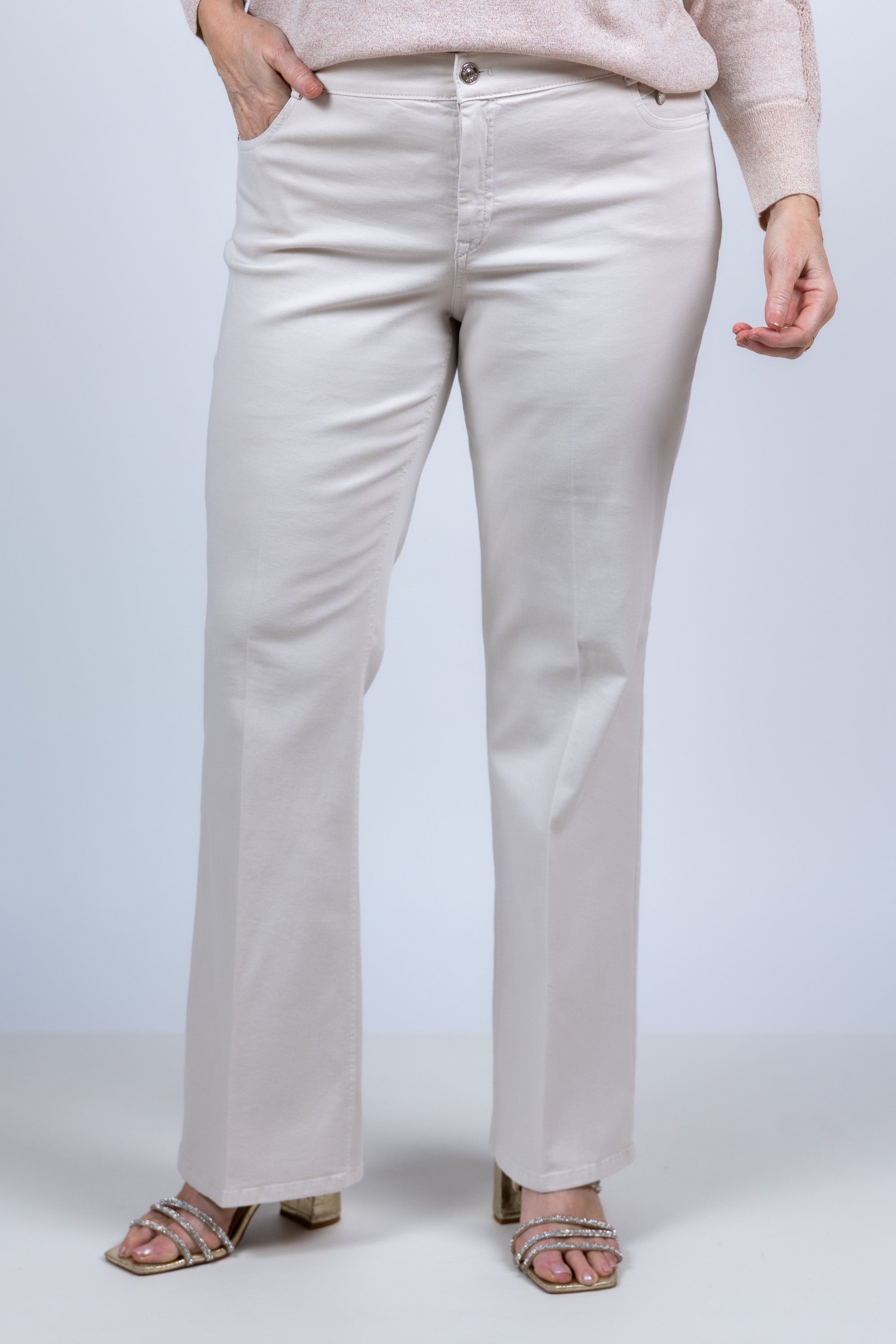 Broek met rechte pijpen - Beige