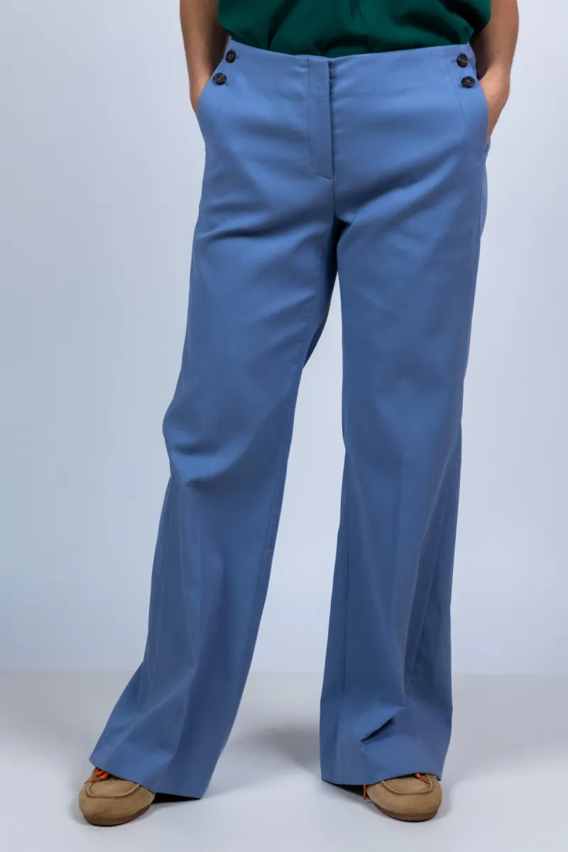 LUISA CERANO LUISA CERANO 638876-3806 Wijde pantalon met knopen - French blue
