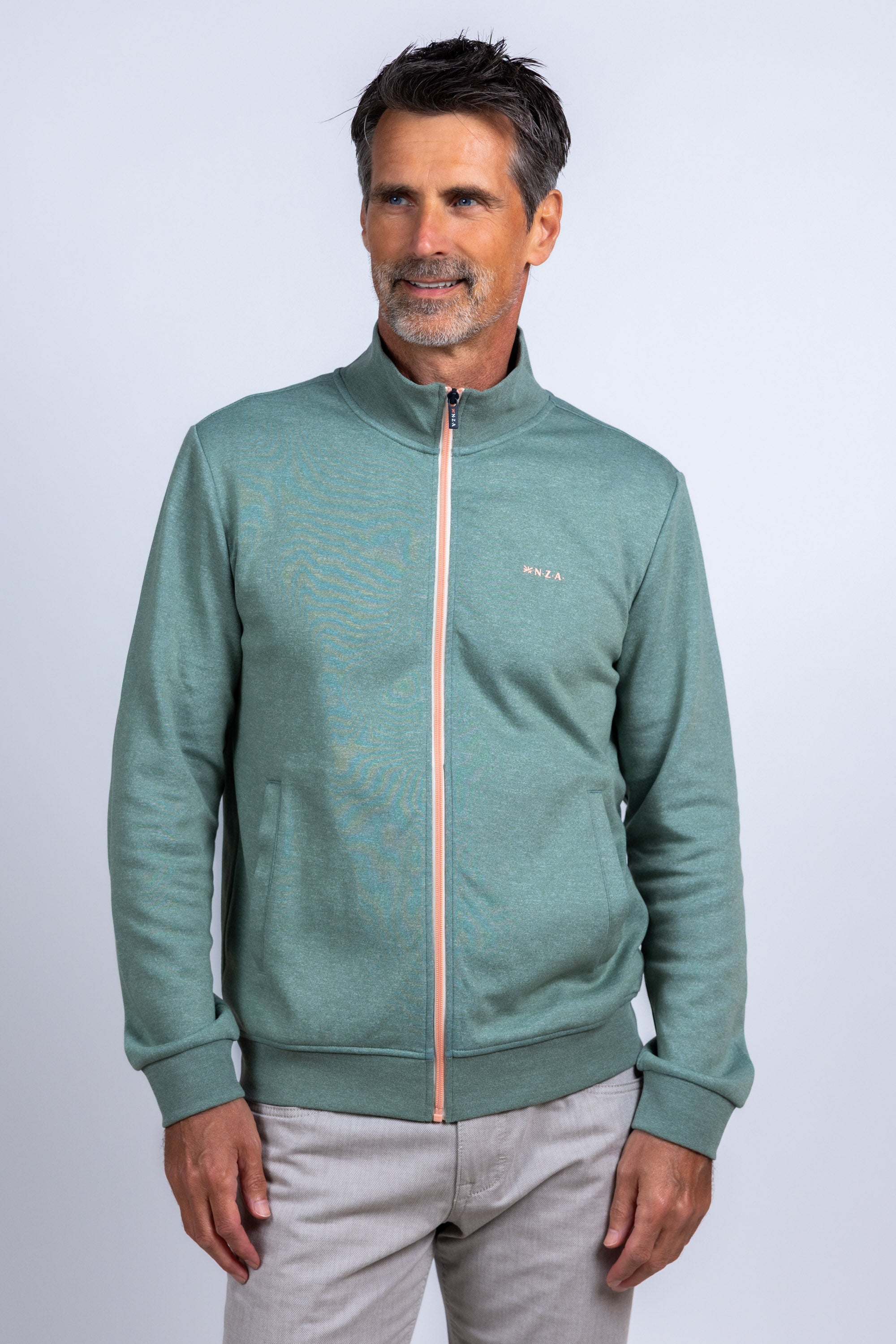 Vest met rits - Olijfgroen