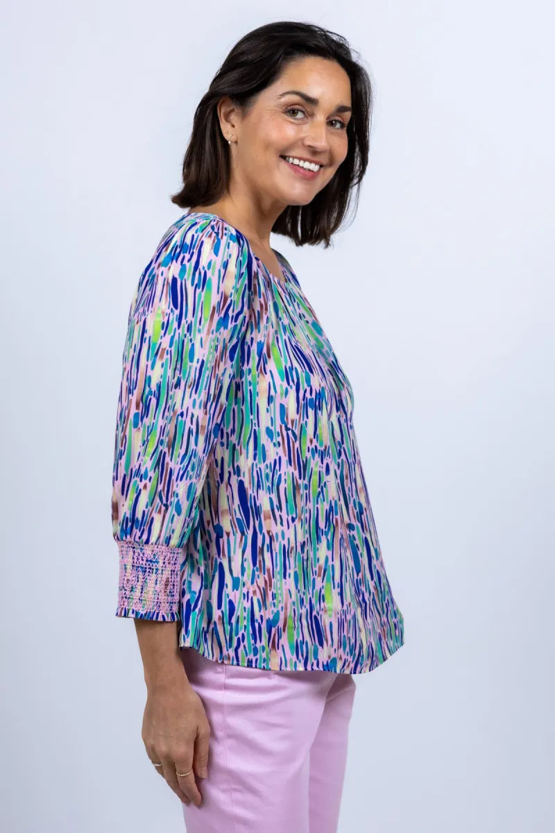 MARCCAIN COLLECTIE MARCCAIN COLLECTIE AC.51.17 W17 Blouse met print - Roze