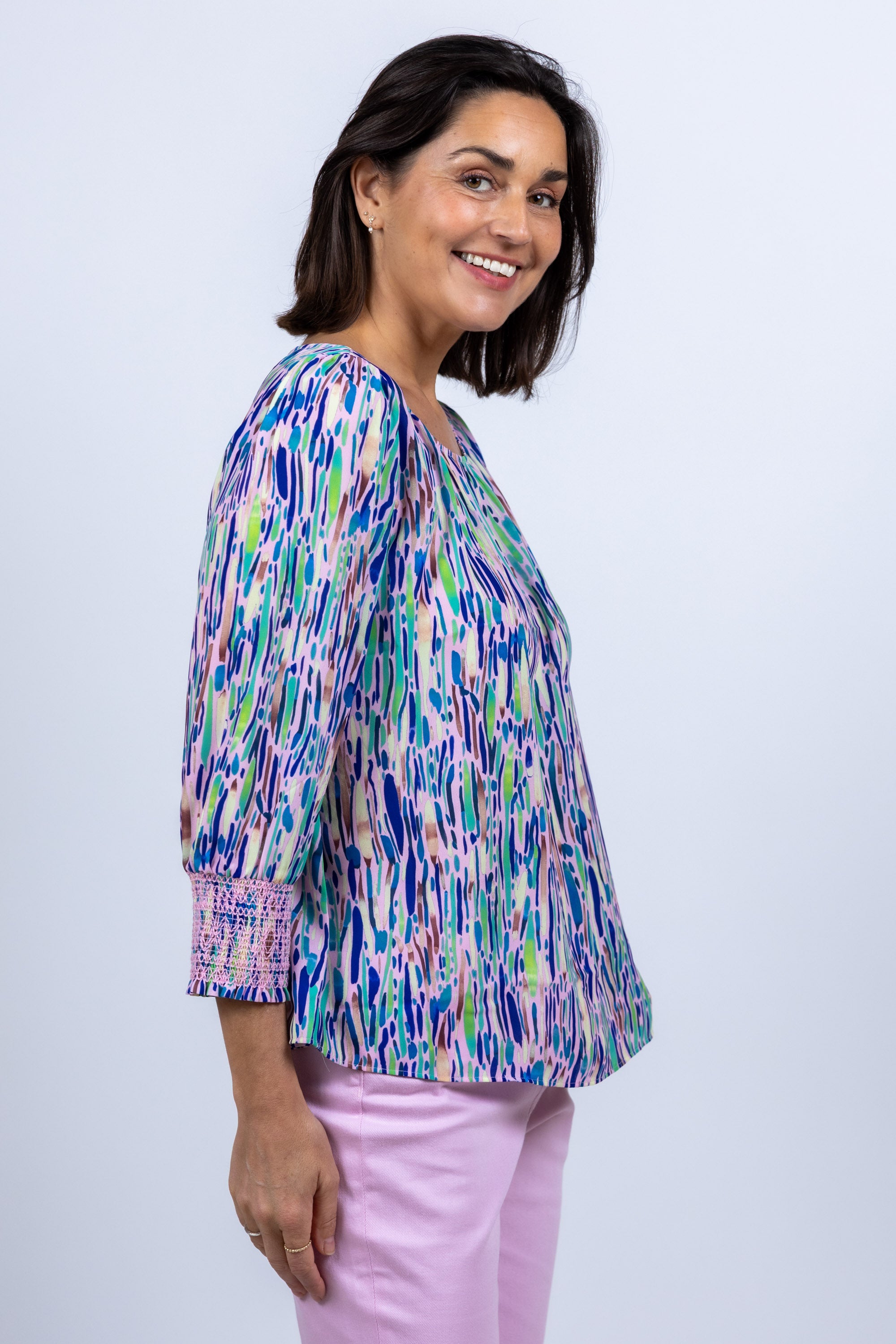 Blouse met print - Roze