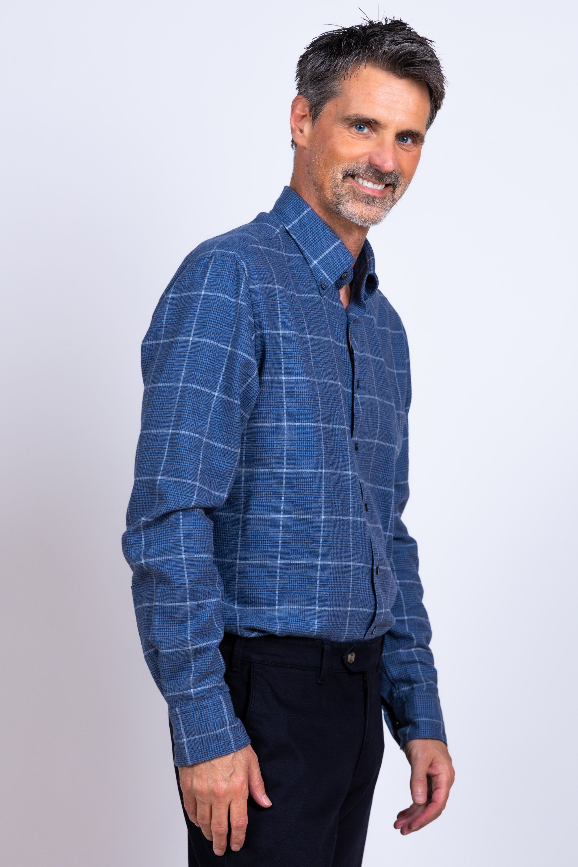 Overhemd met ruit - Marine