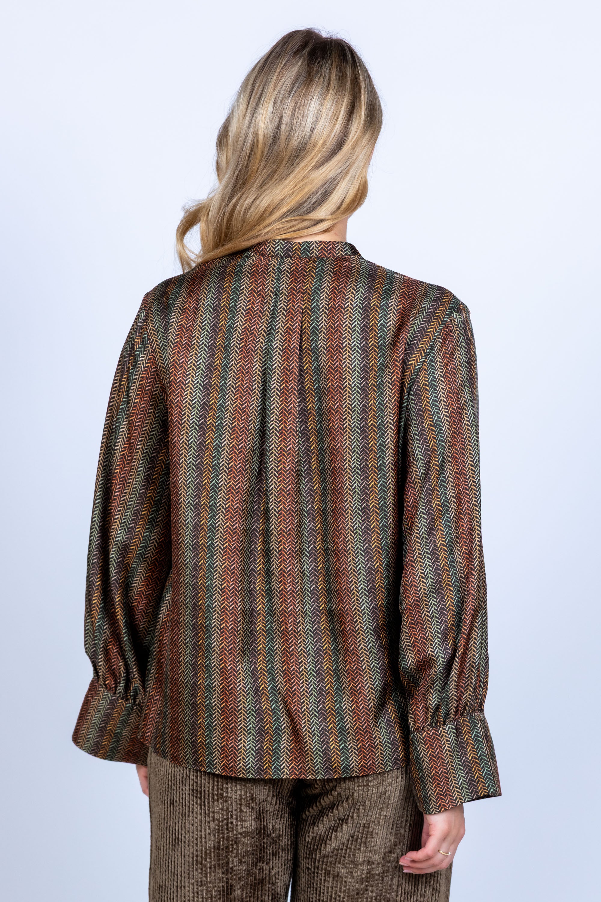Blouse met patroon - Olijfgroen