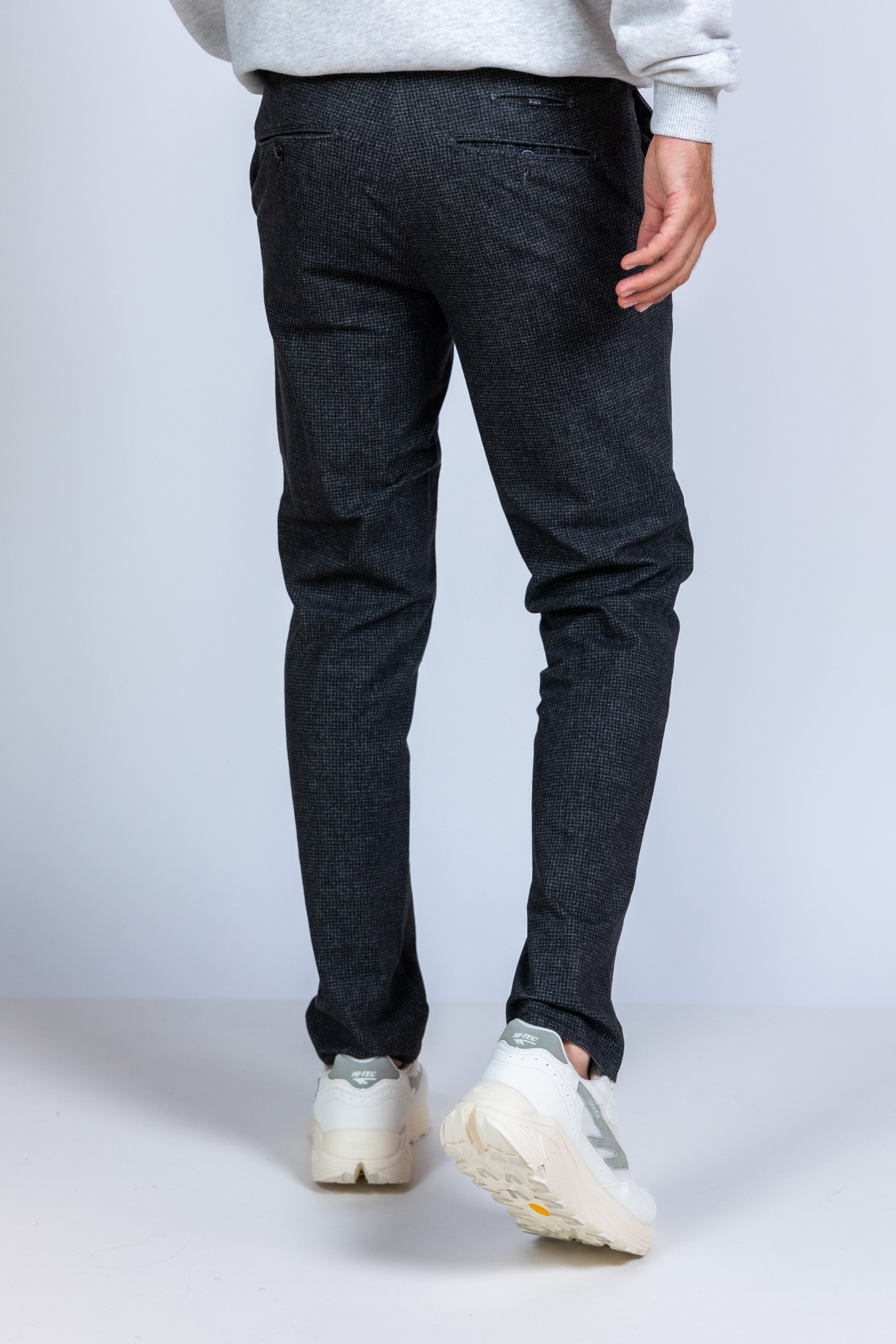 Pantalon met ruitpatroon - Antraciet