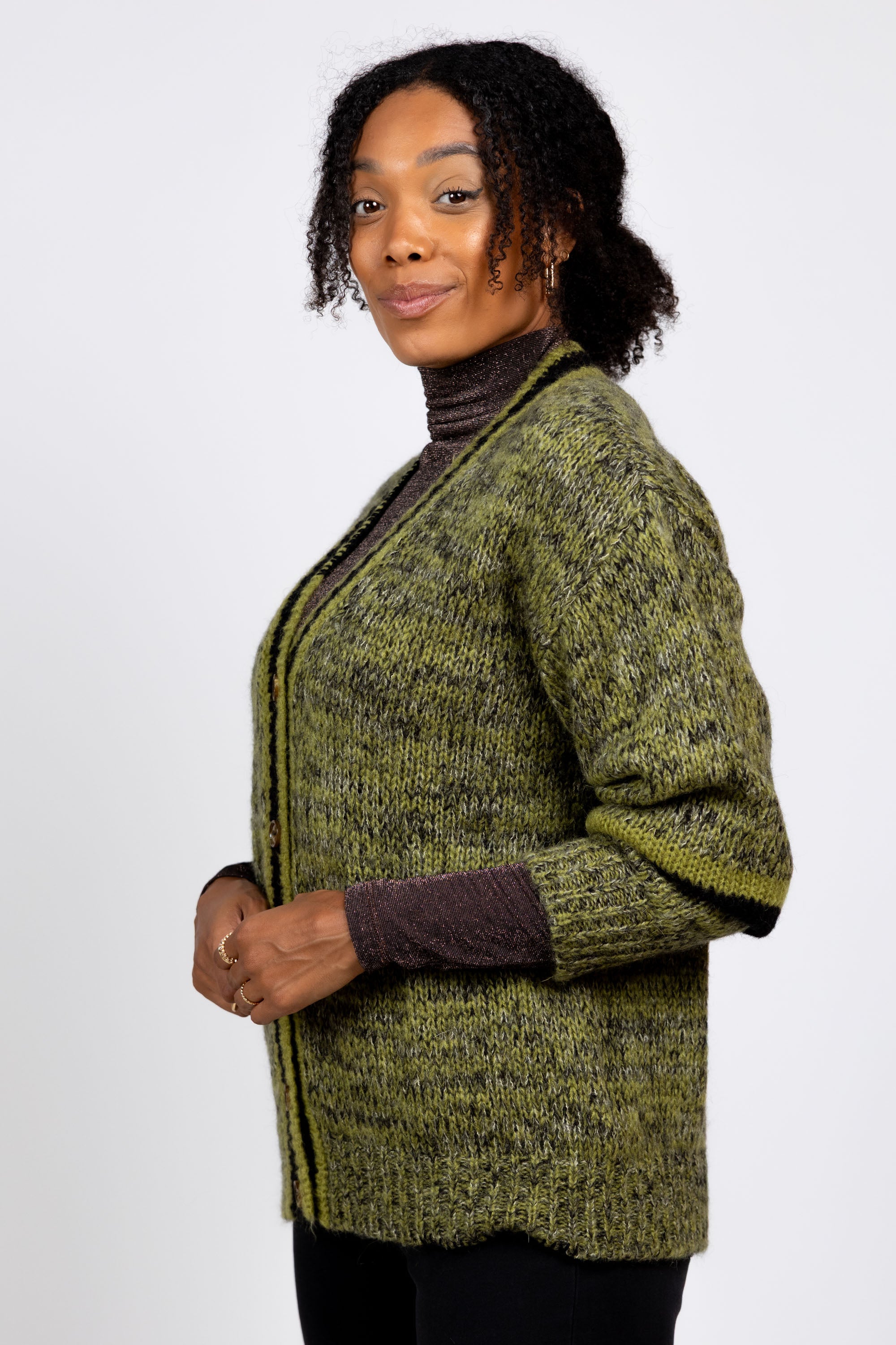 Gemêleerd vest - Olijfgroen