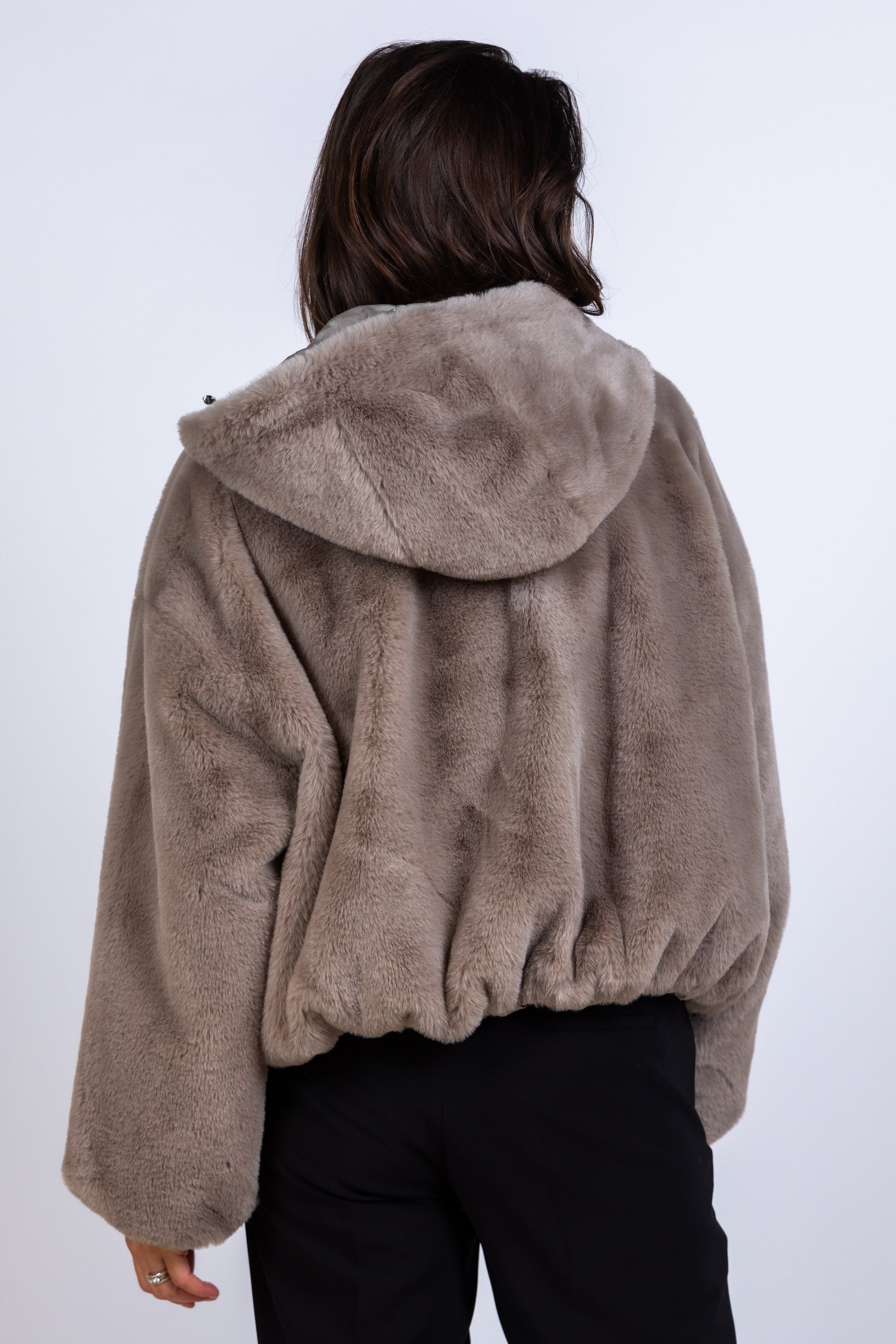 Reversible teddy jasje - Bruin