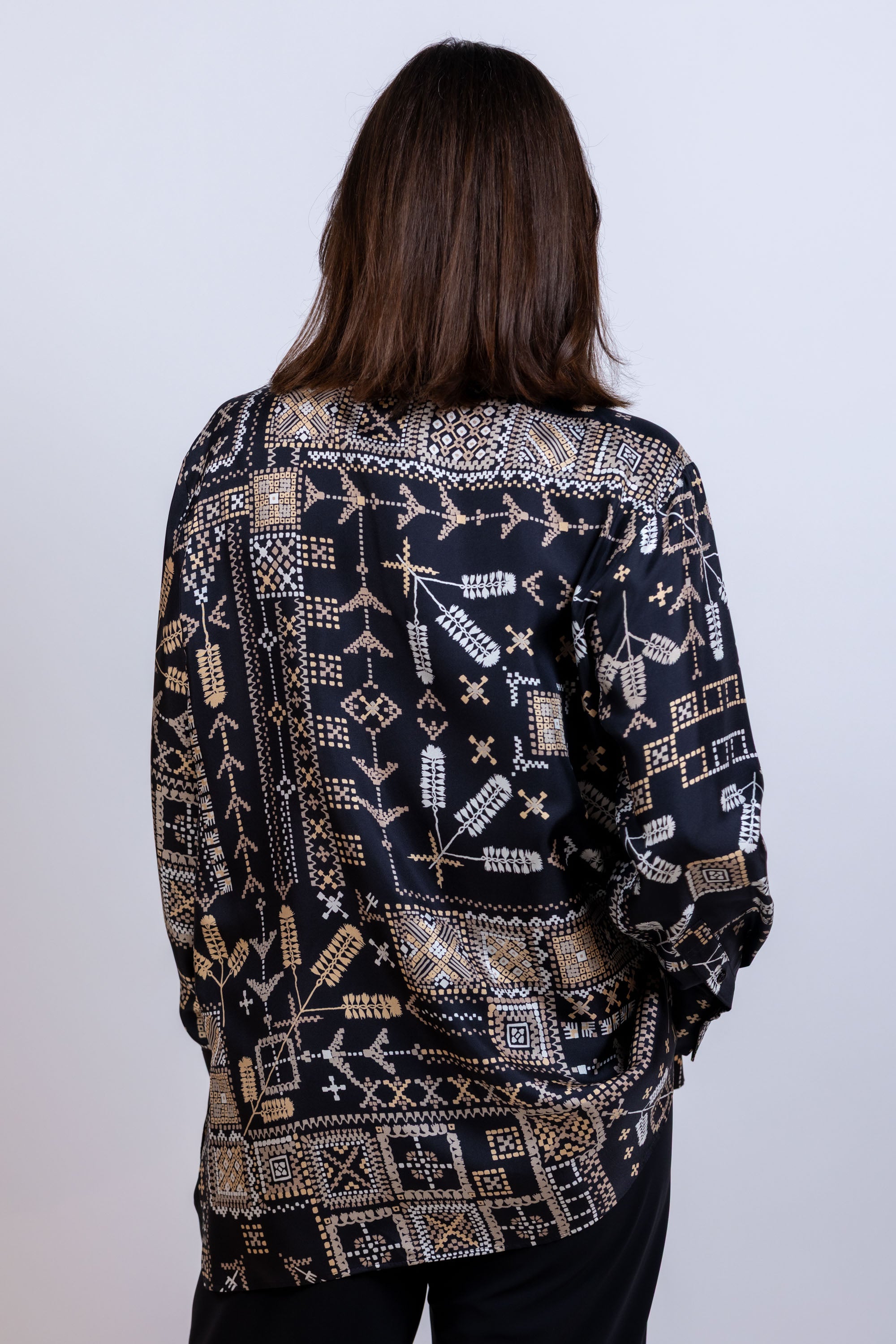 Blouse met print - Zwart