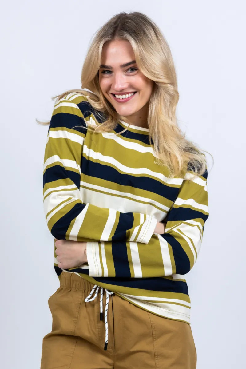 MODSTROM MODSTROM URBAN STRIPE LS T-shirt met strepen - Appelgroen